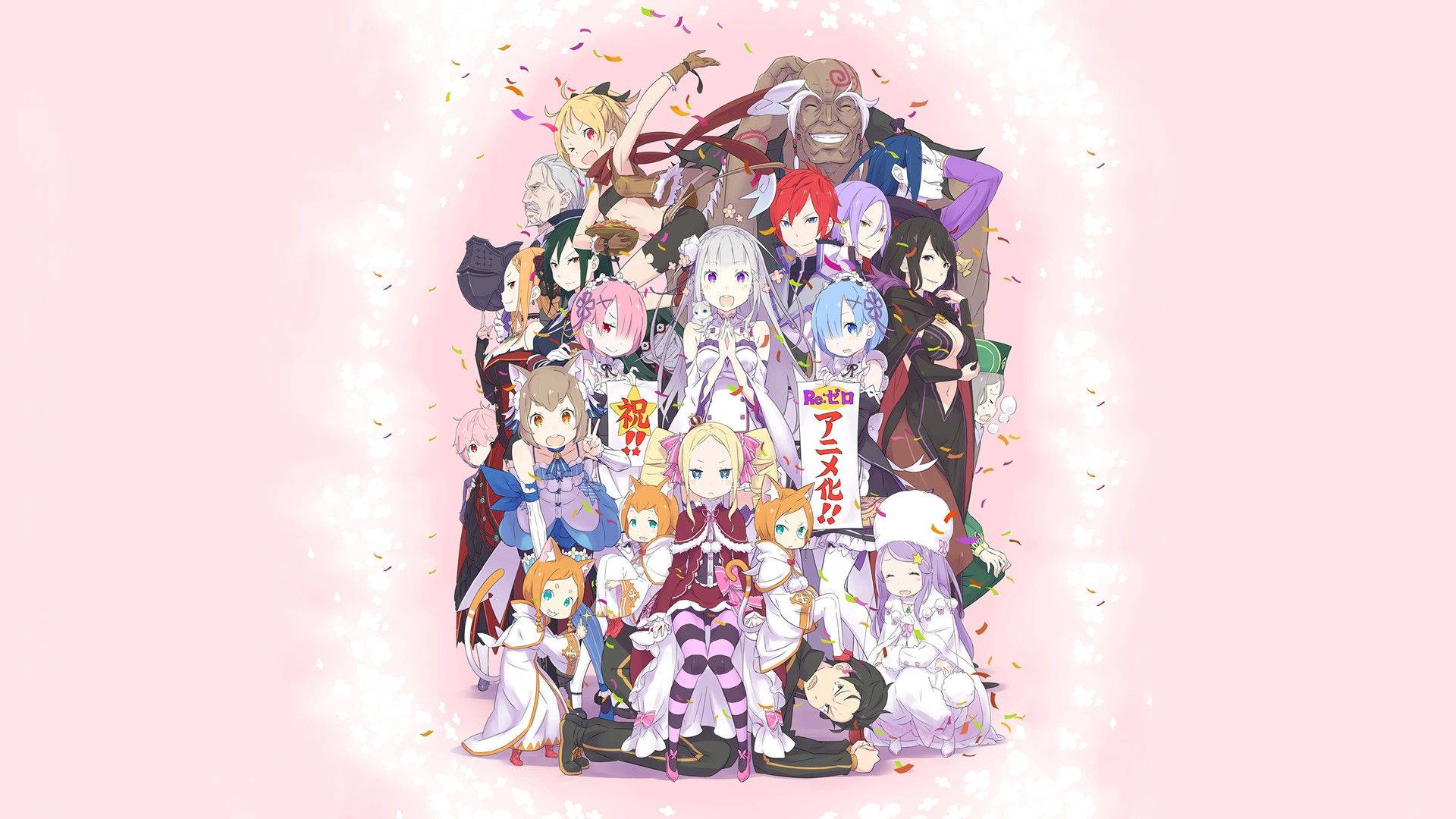 Cute Anime Re Zero Characters Background