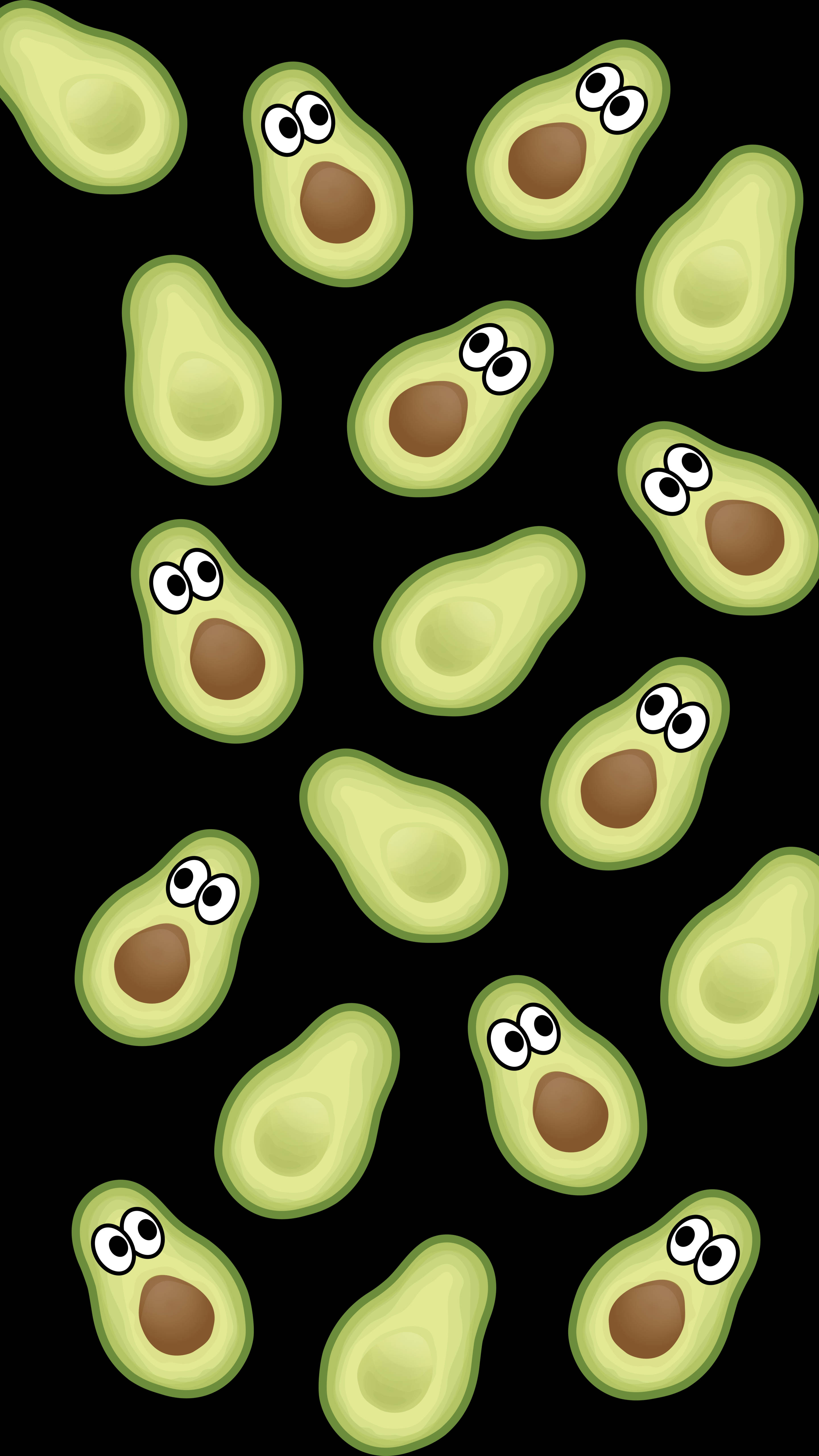 Download Cute Avocado With Seed And Eyes Wallpaper 