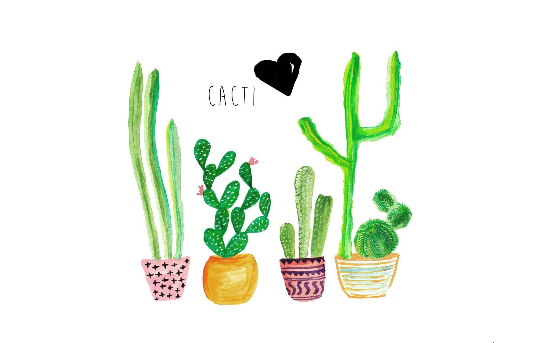 Cute Cacti Love Cactus Background