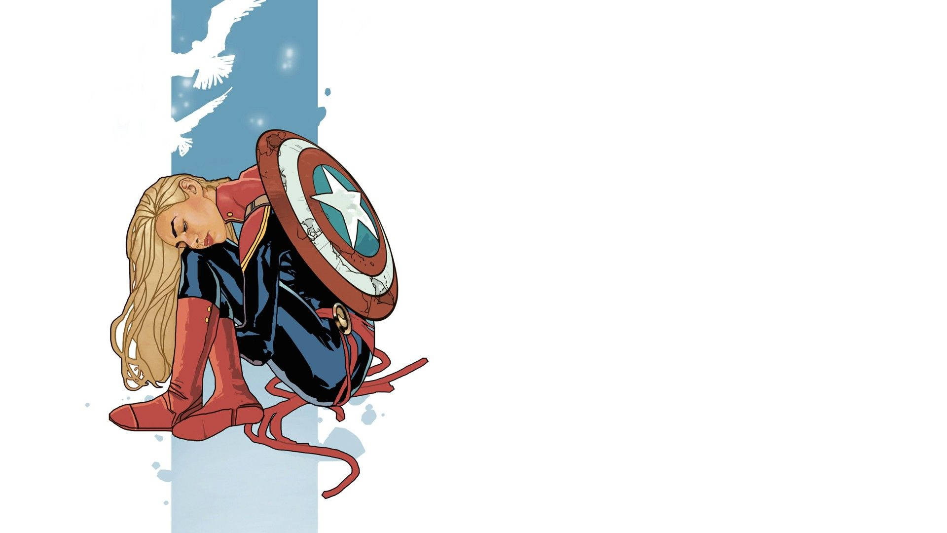 Cute Captain Marvel Art Background