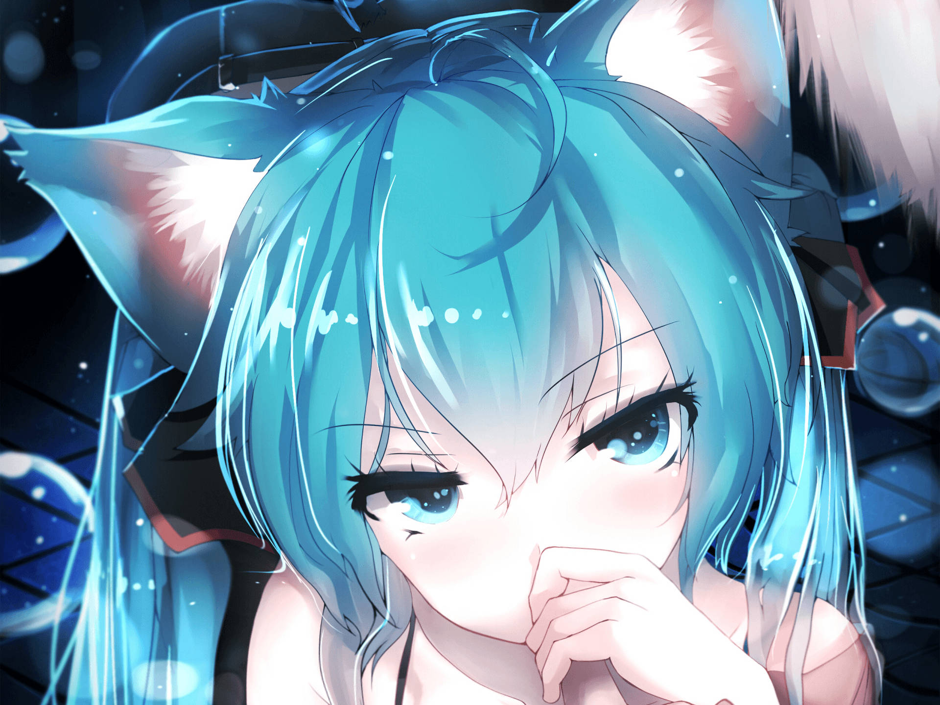 Cute Cat-like Hatsune Miku Hd Background
