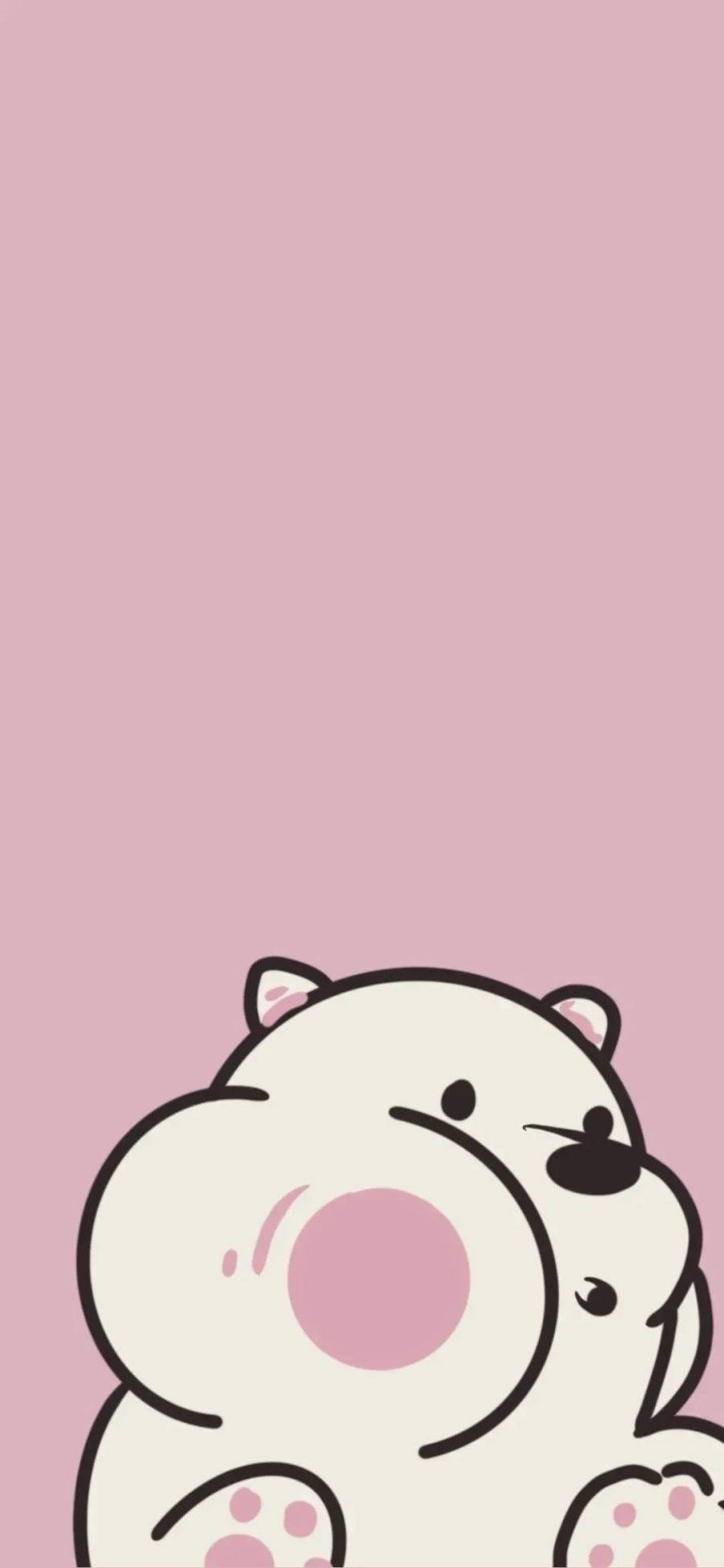 Download Cute Couple Matching Ice Bear Phone Glass Wallpaper | Wallpapers .com