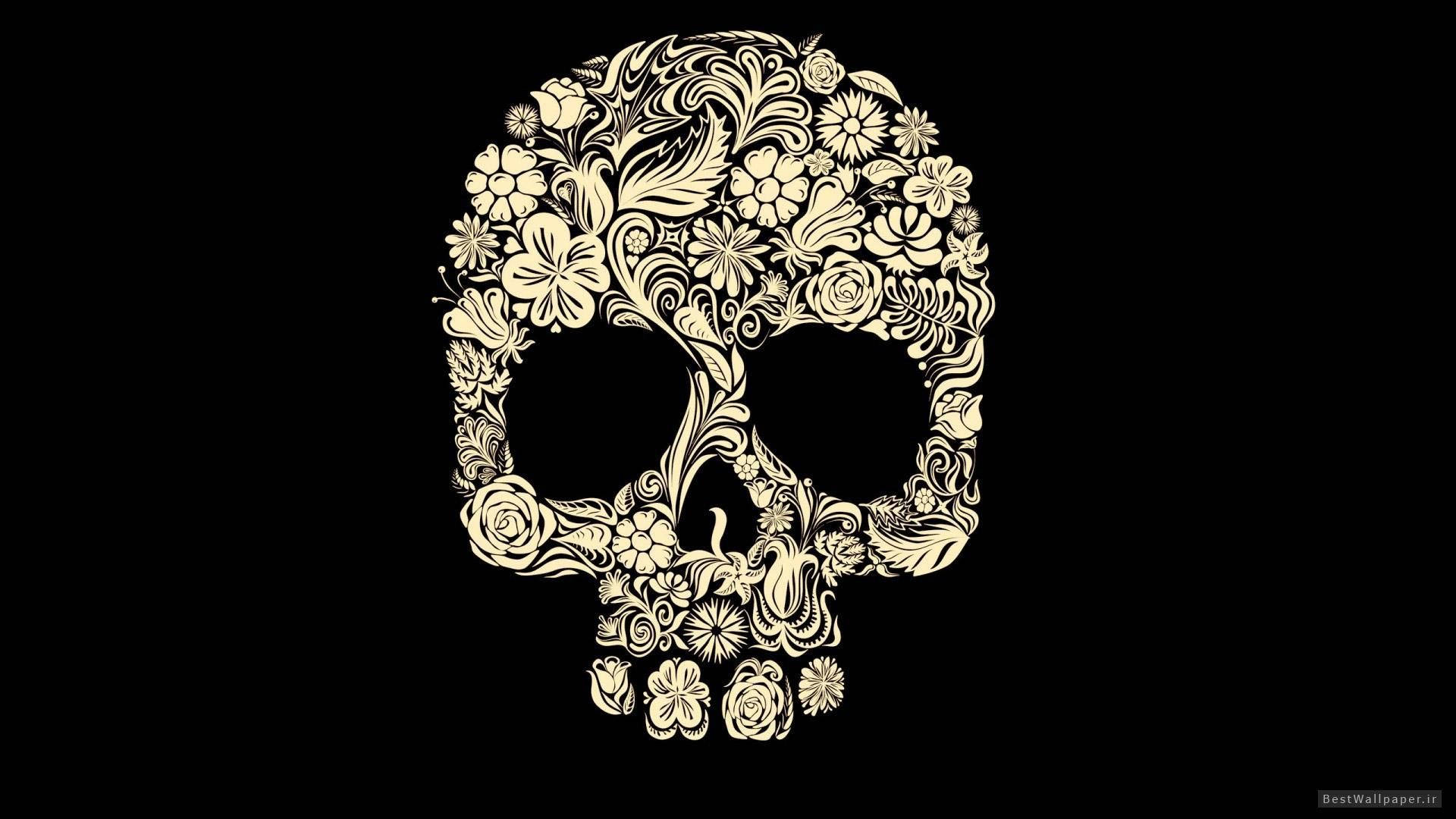 Cute Flower Skeleton Background