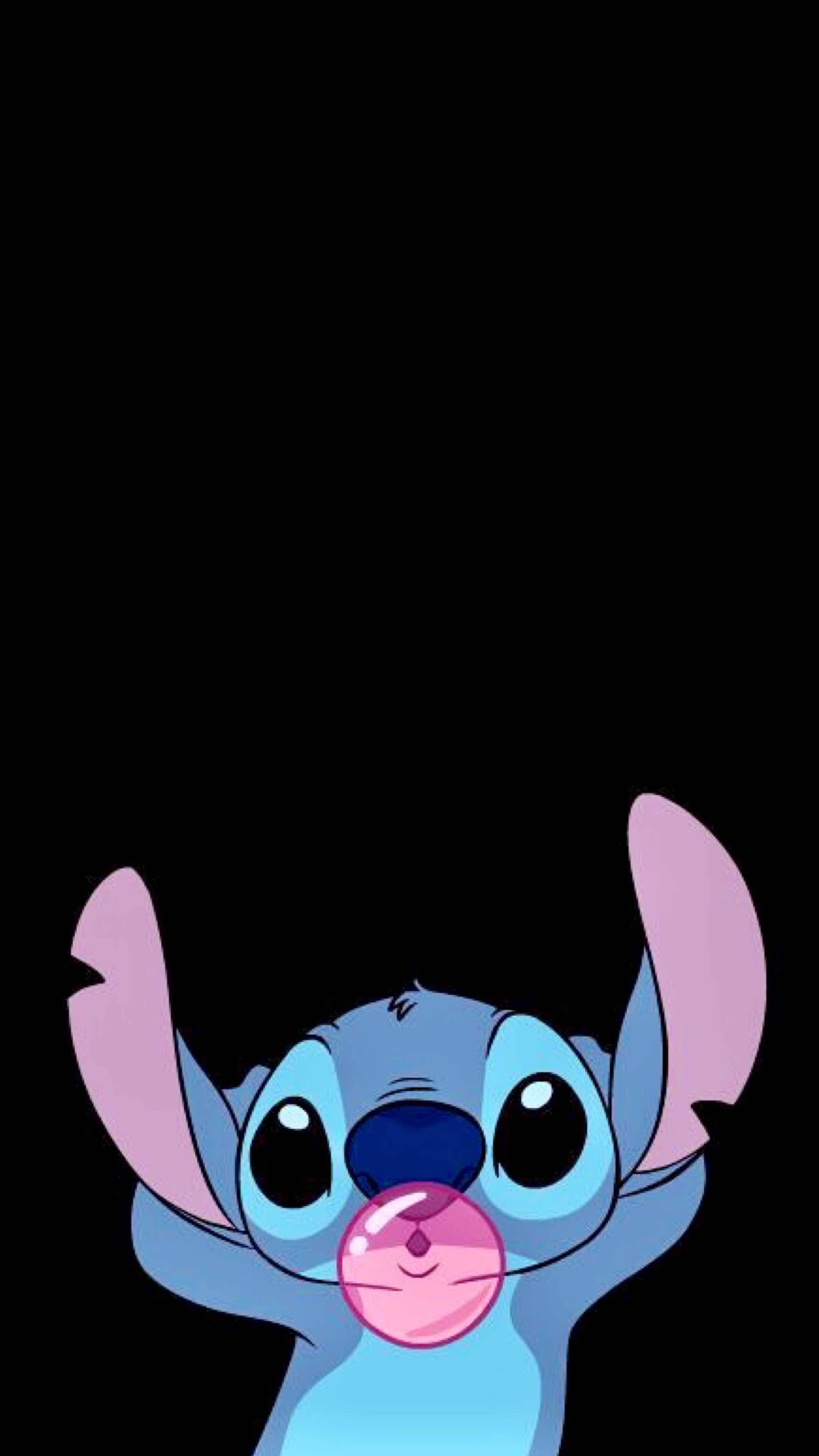 Download Cute Stitch With Pink Gum Wallpaper Wallpapers Com