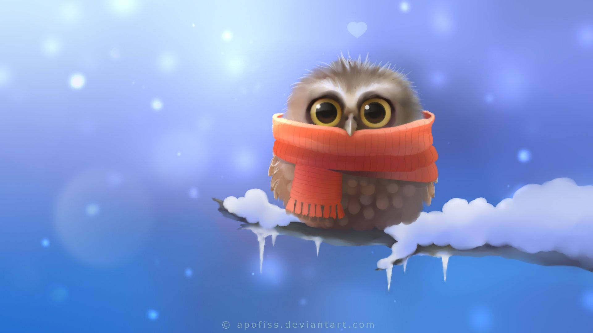 Cute Winter Owl Background