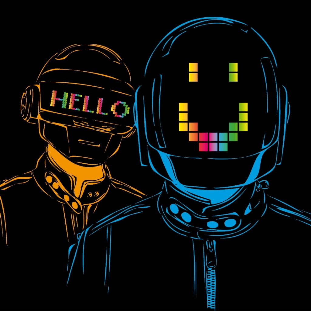 Daft Punk Hello Art Background