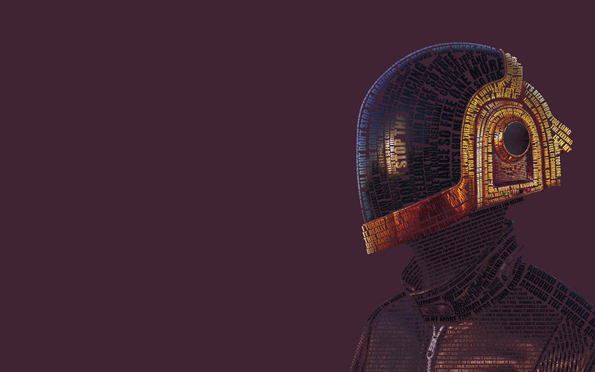 Daft Punk Iconic Gold Helmet Background