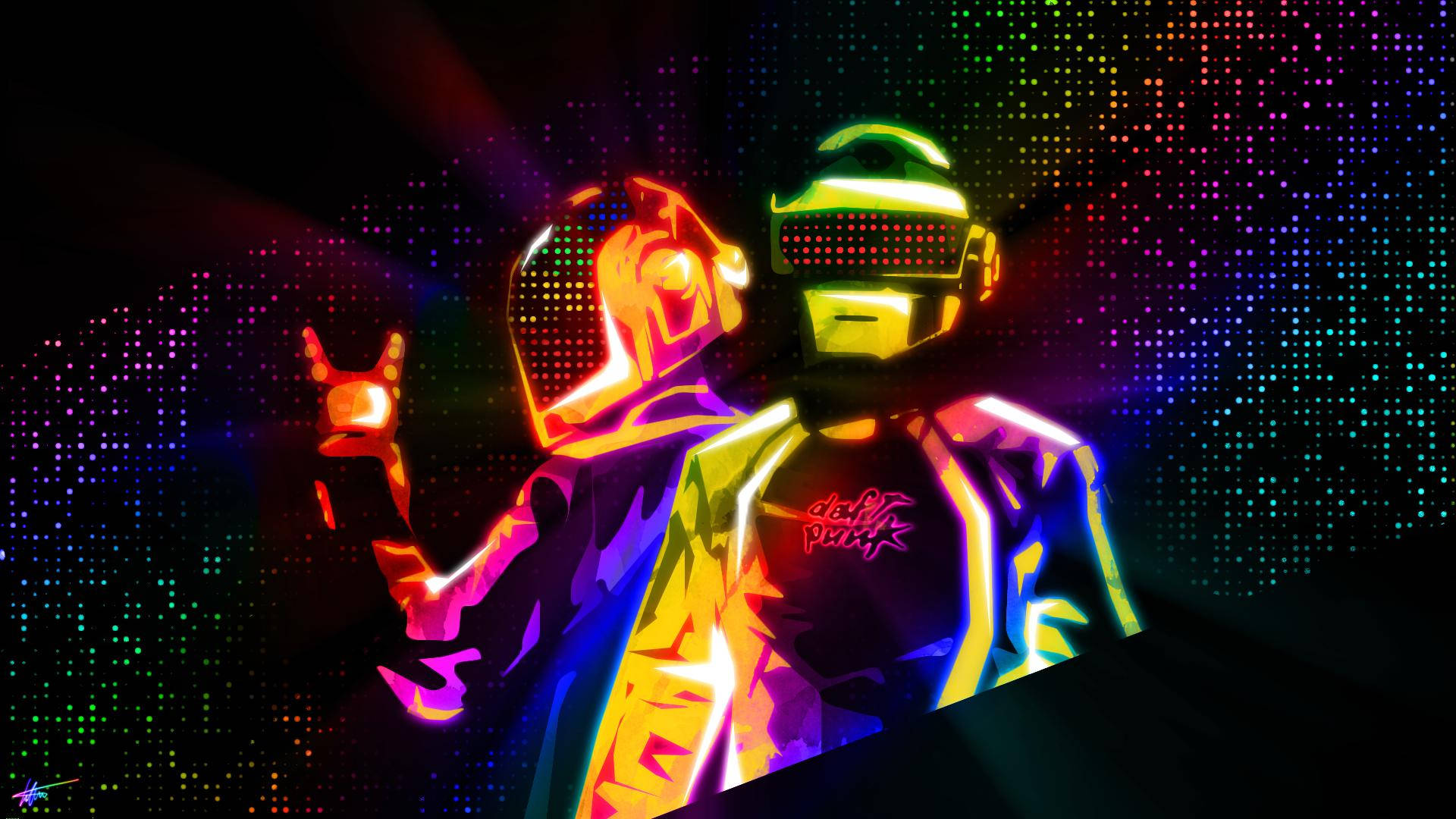 Daft Punk Neon Rgb Background