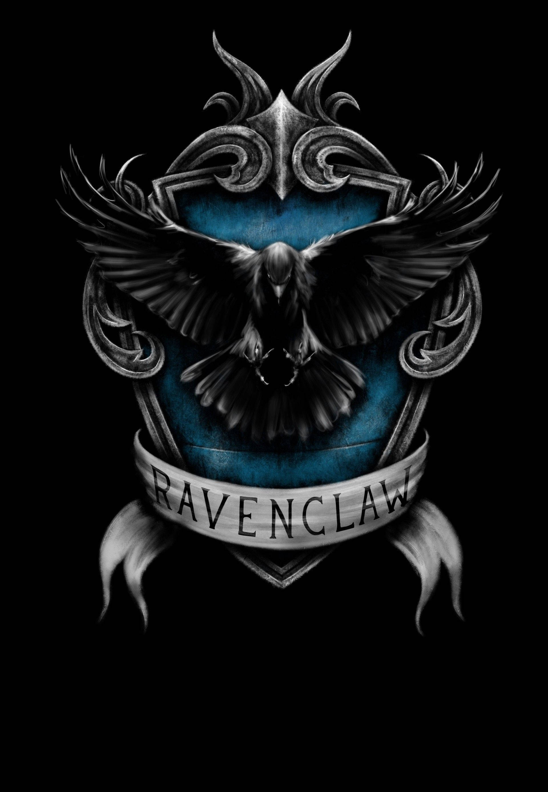 Dark Black Ravenclaw Crest Background