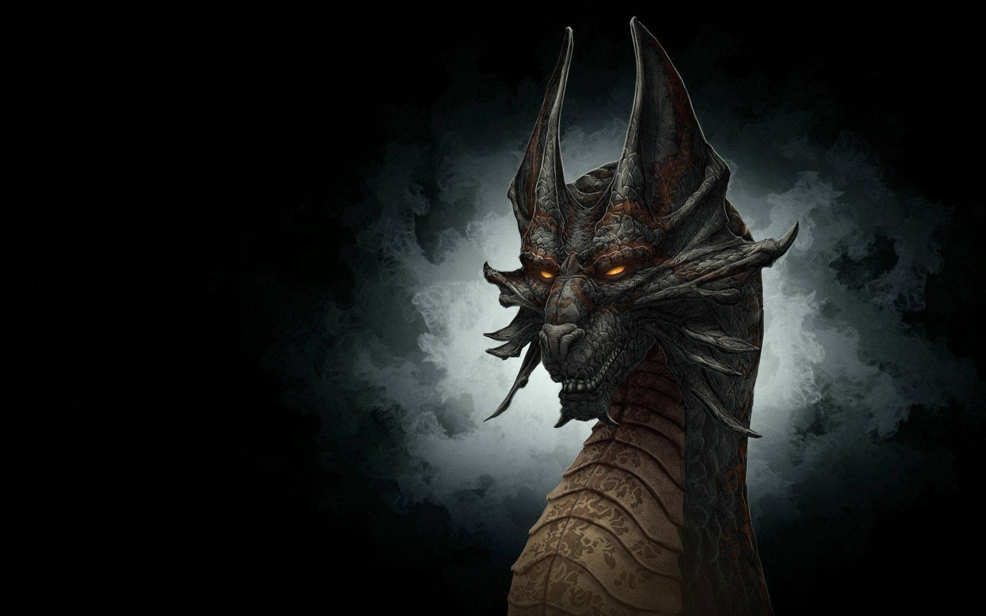 Dark Fantasy Dragon Portrait Background