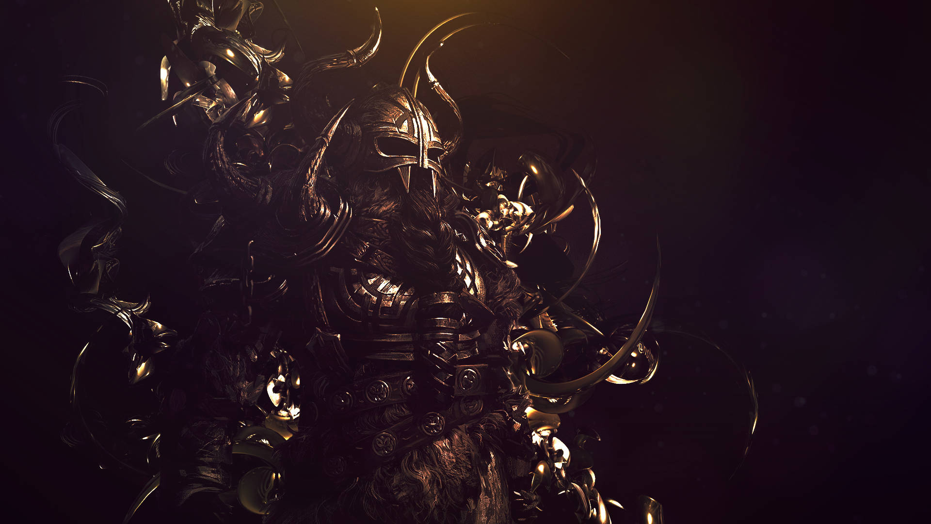 Dark Golden Norse Armor Background