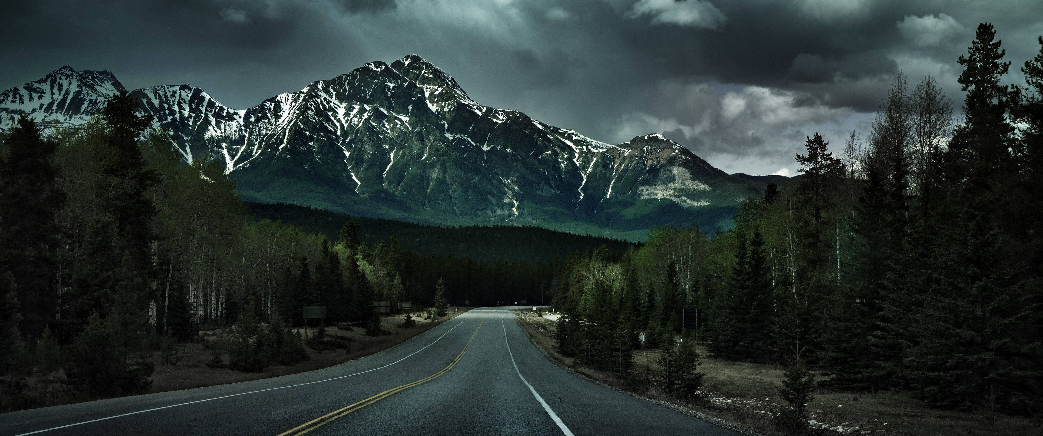 Dark Mountain Road Background