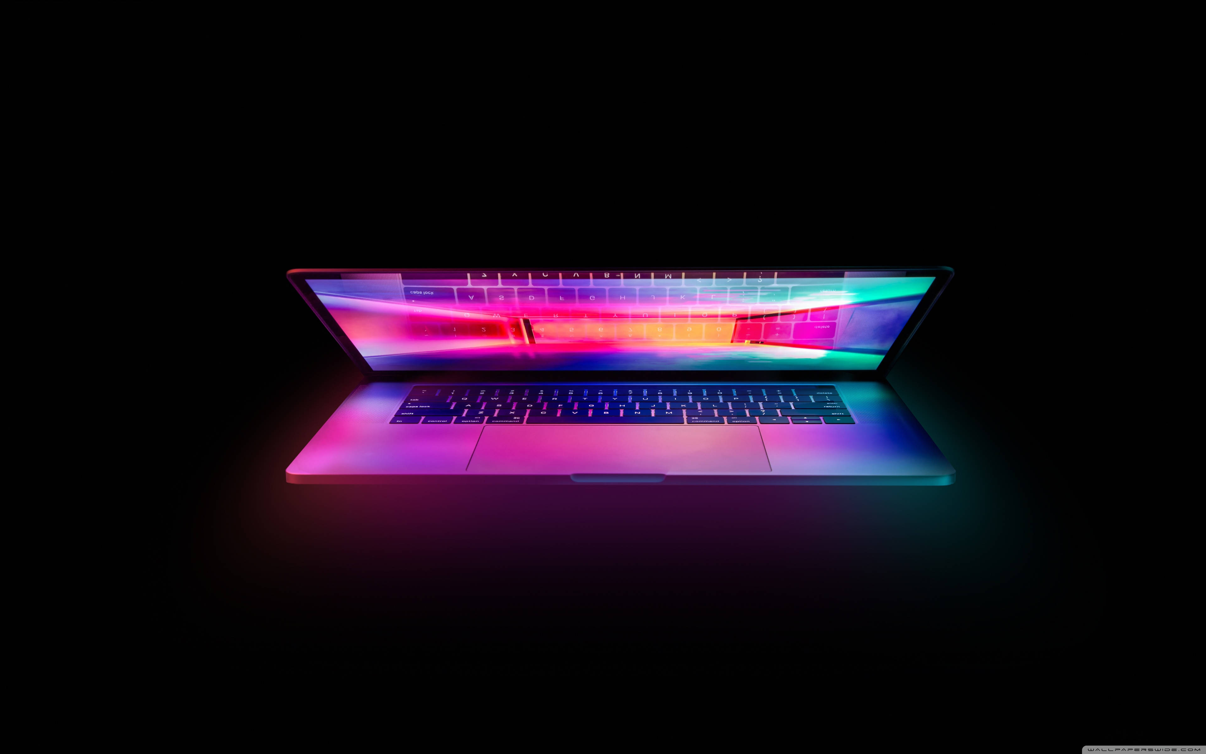 Dark Open Laptop Front Background