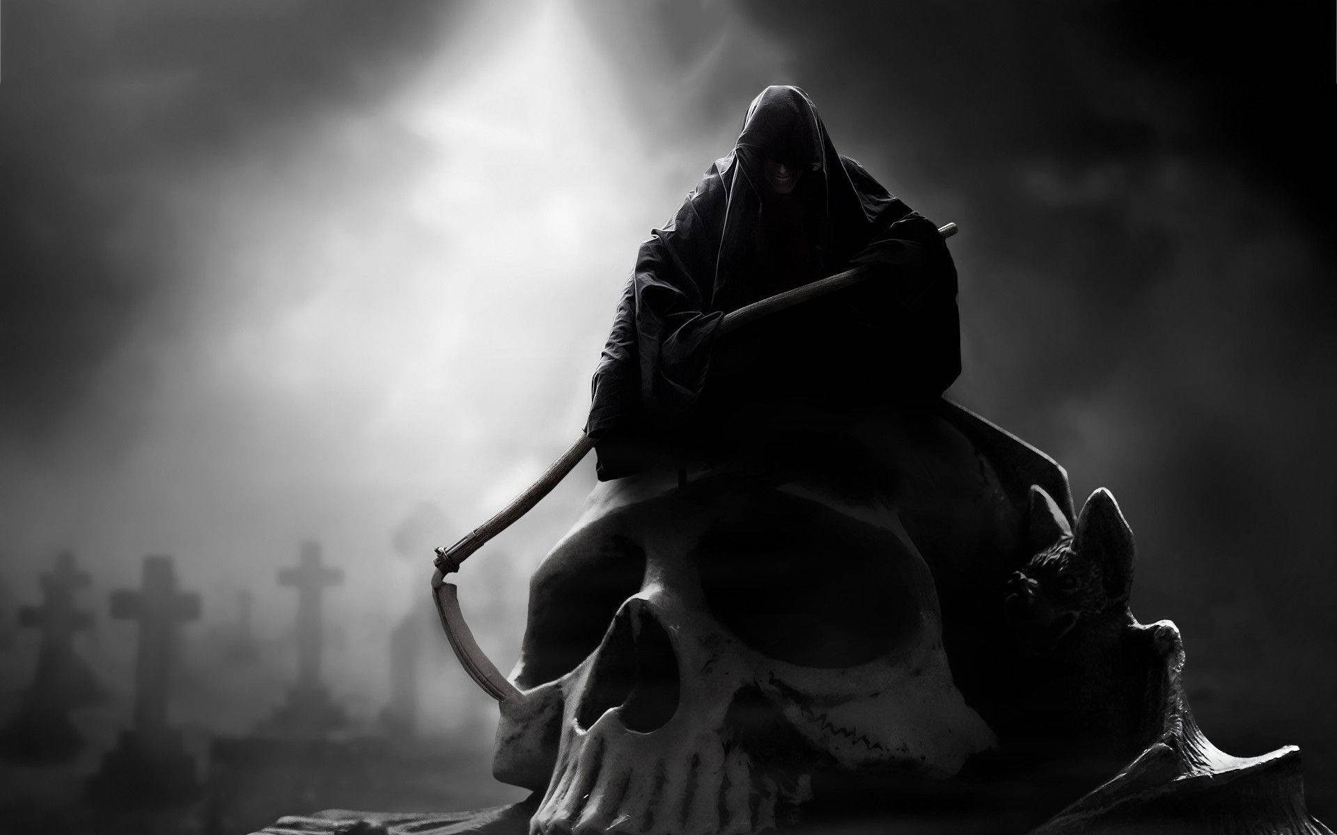 Dark Skull Grim Reaper Background