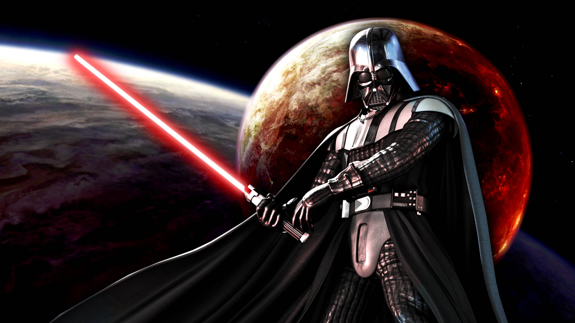 Darth Vader Fighting Stance Background