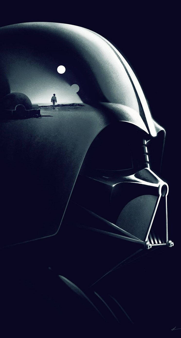 Darth Vader Helmet Reflection Background