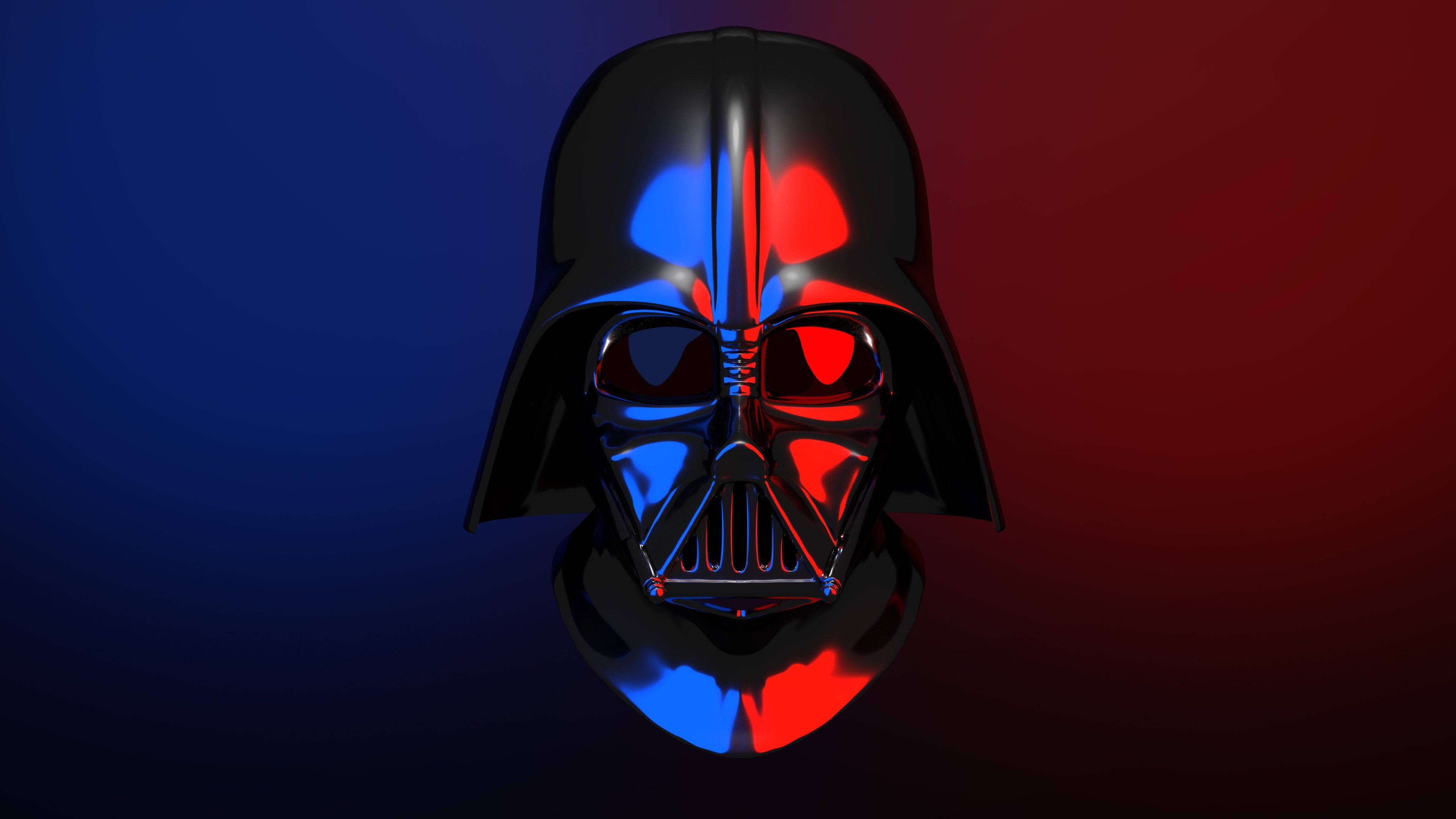 Darth Vader In Blue And Red Background