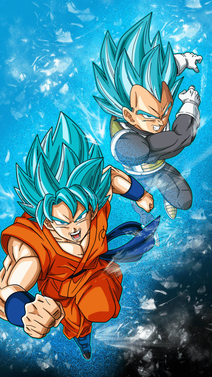 Dbz Goku And Vegeta Ssj Blue Background