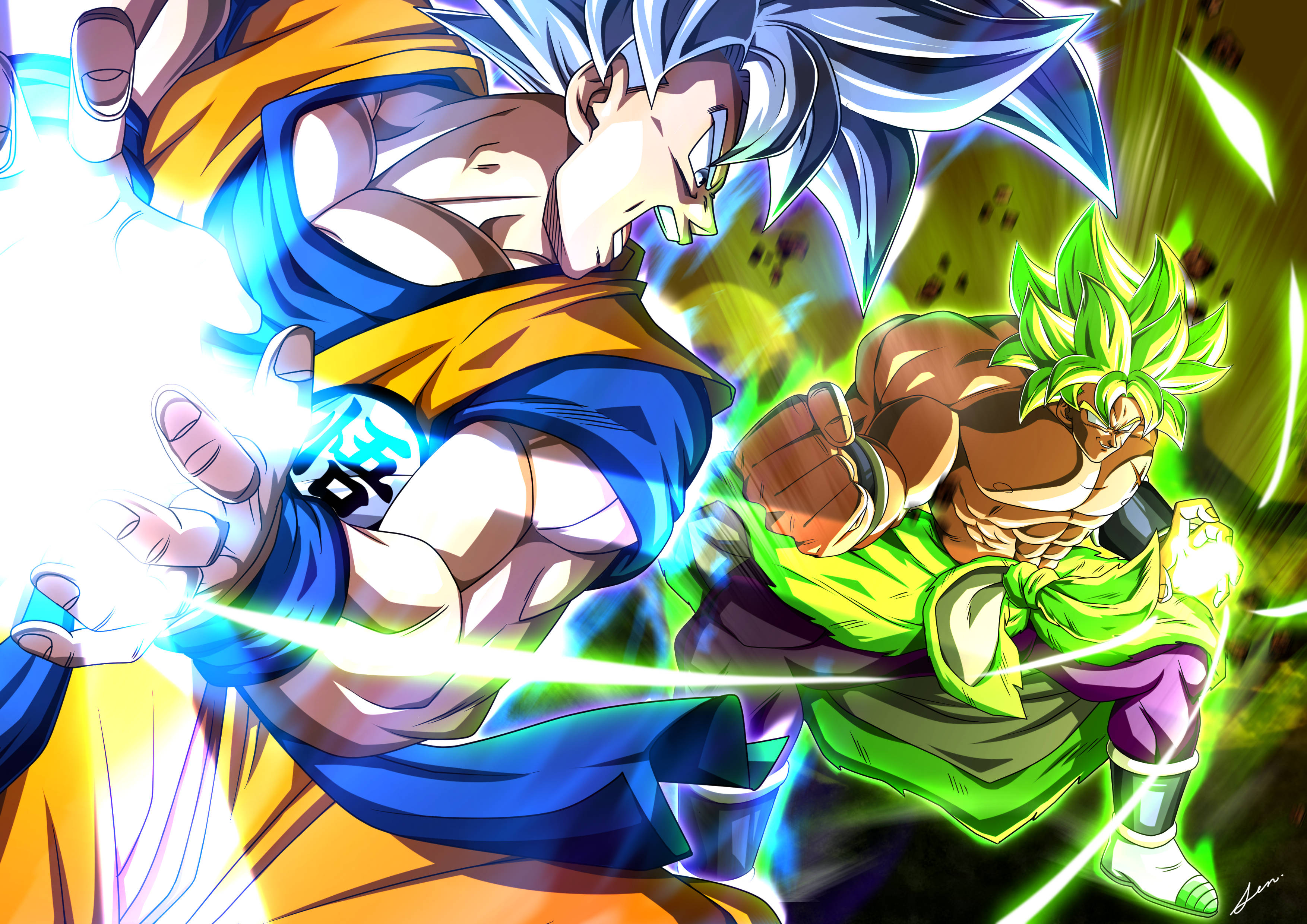 Dbz Goku Vs Broly Background