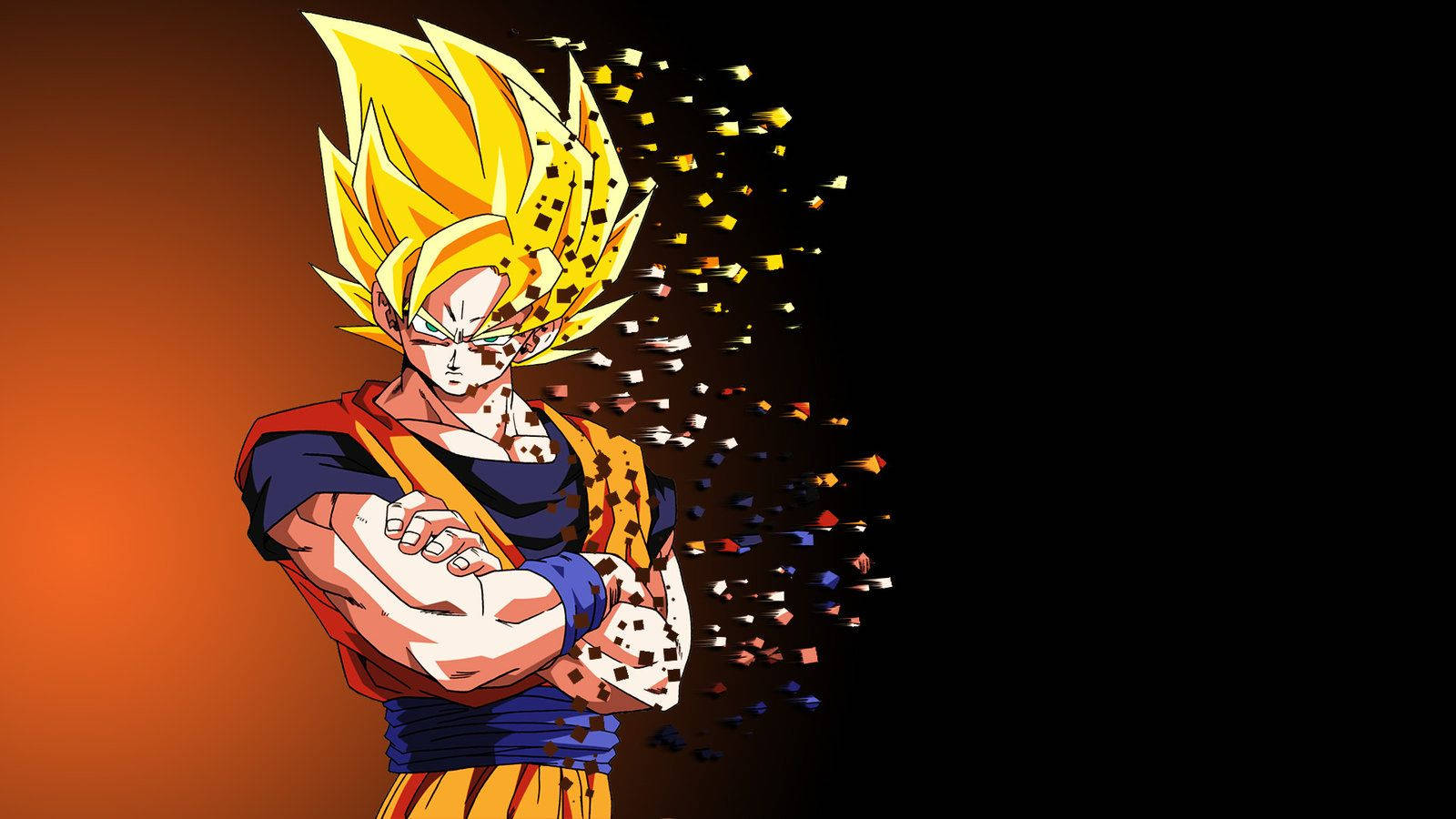 Dbz Son Goku Disintegration Art Background