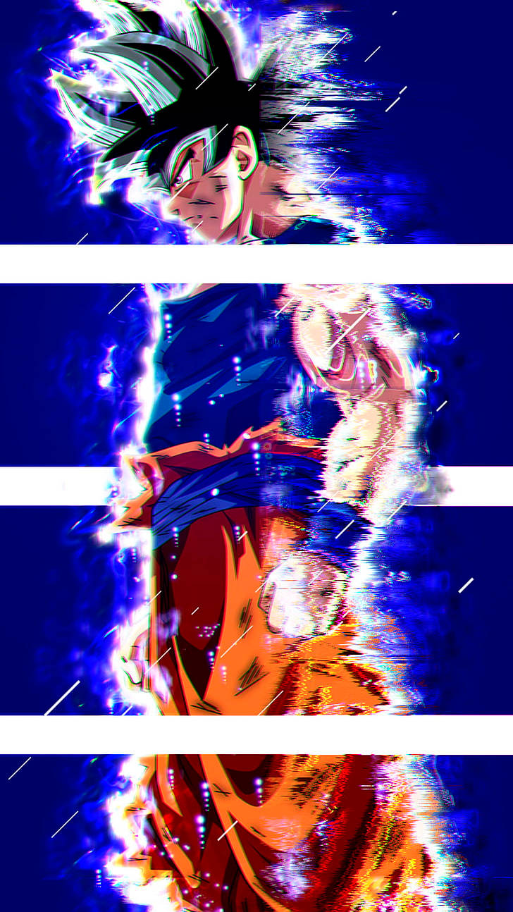 Dbz Son Goku Segmented Glitch Cover Background