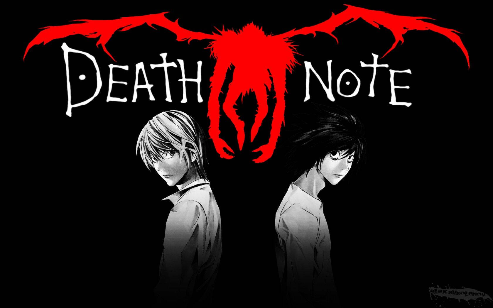 Death Note Light Yagami, L, And Ryuk Background