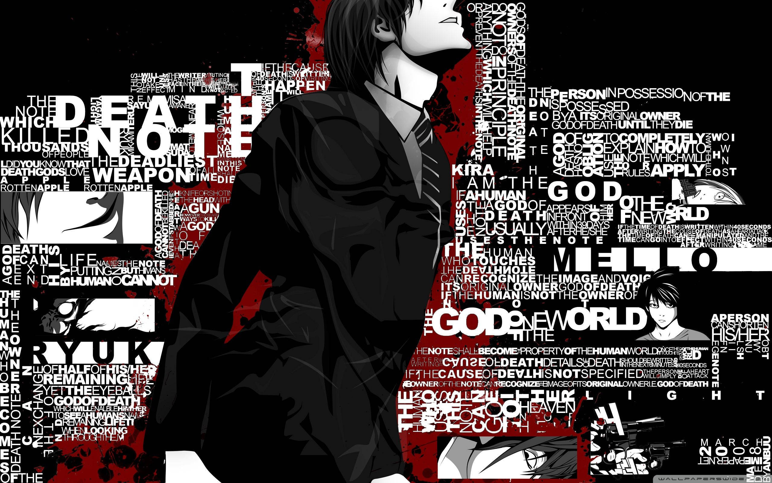 Death Note Words Abstract Background