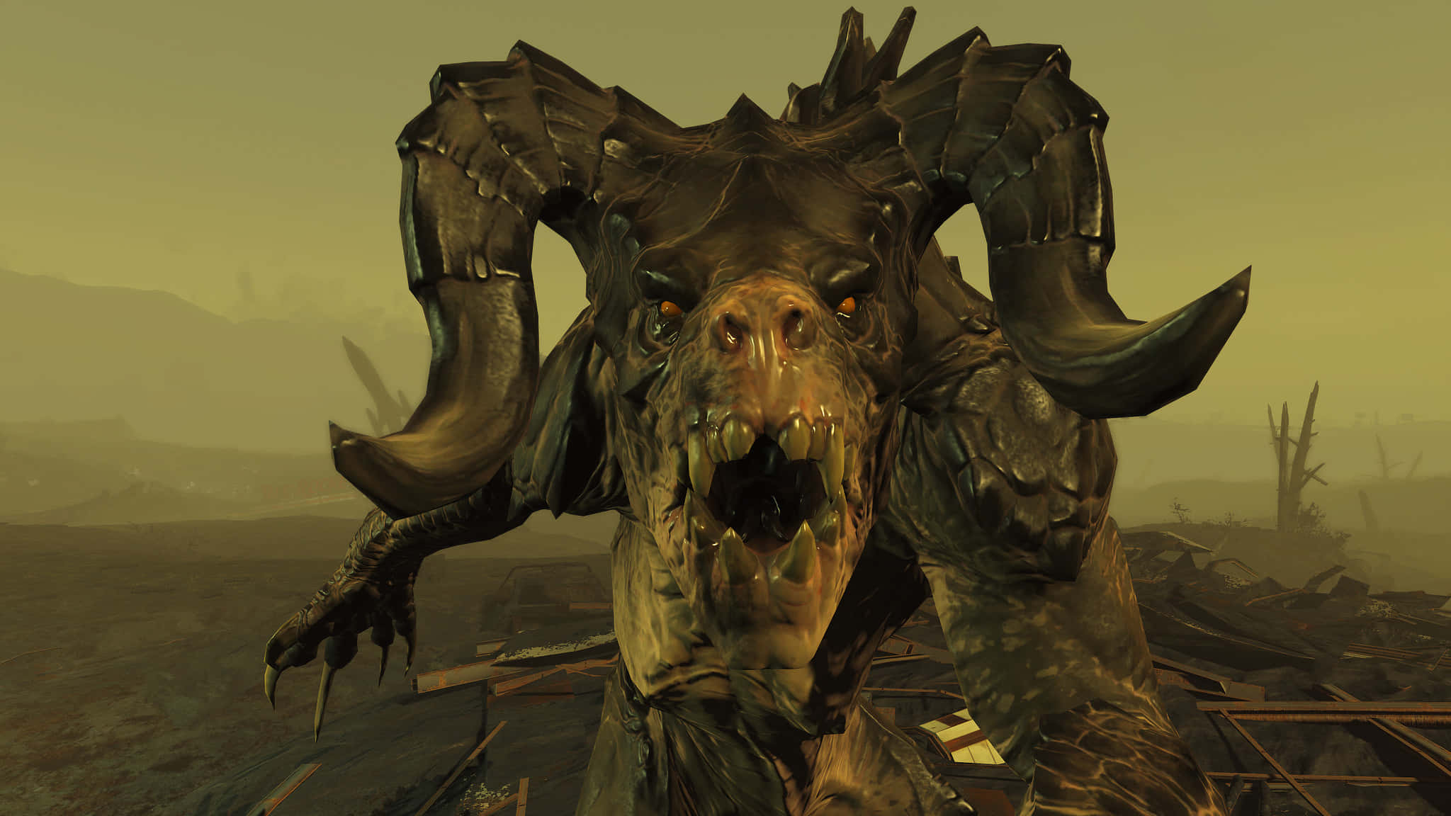 Download Deathclaw 2048 X 1152 Wallpaper Wallpaper | Wallpapers.com