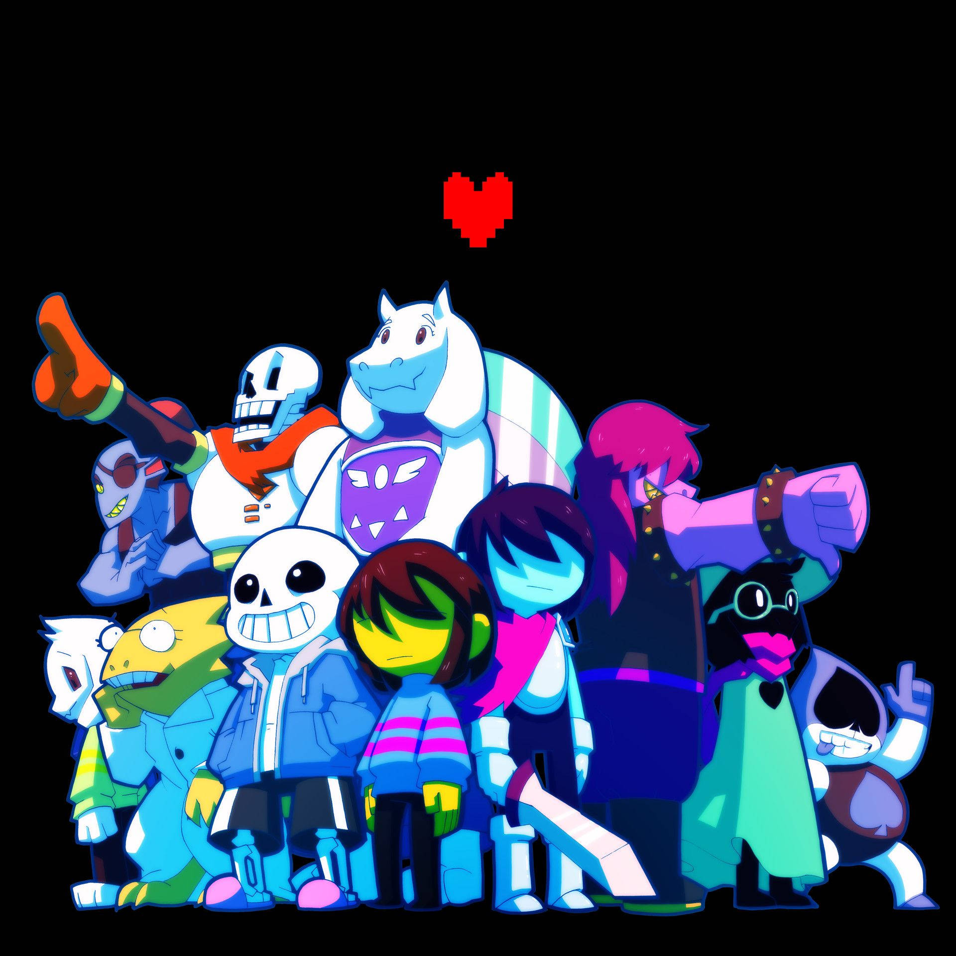 Deltarune Characters Sightseeing Background