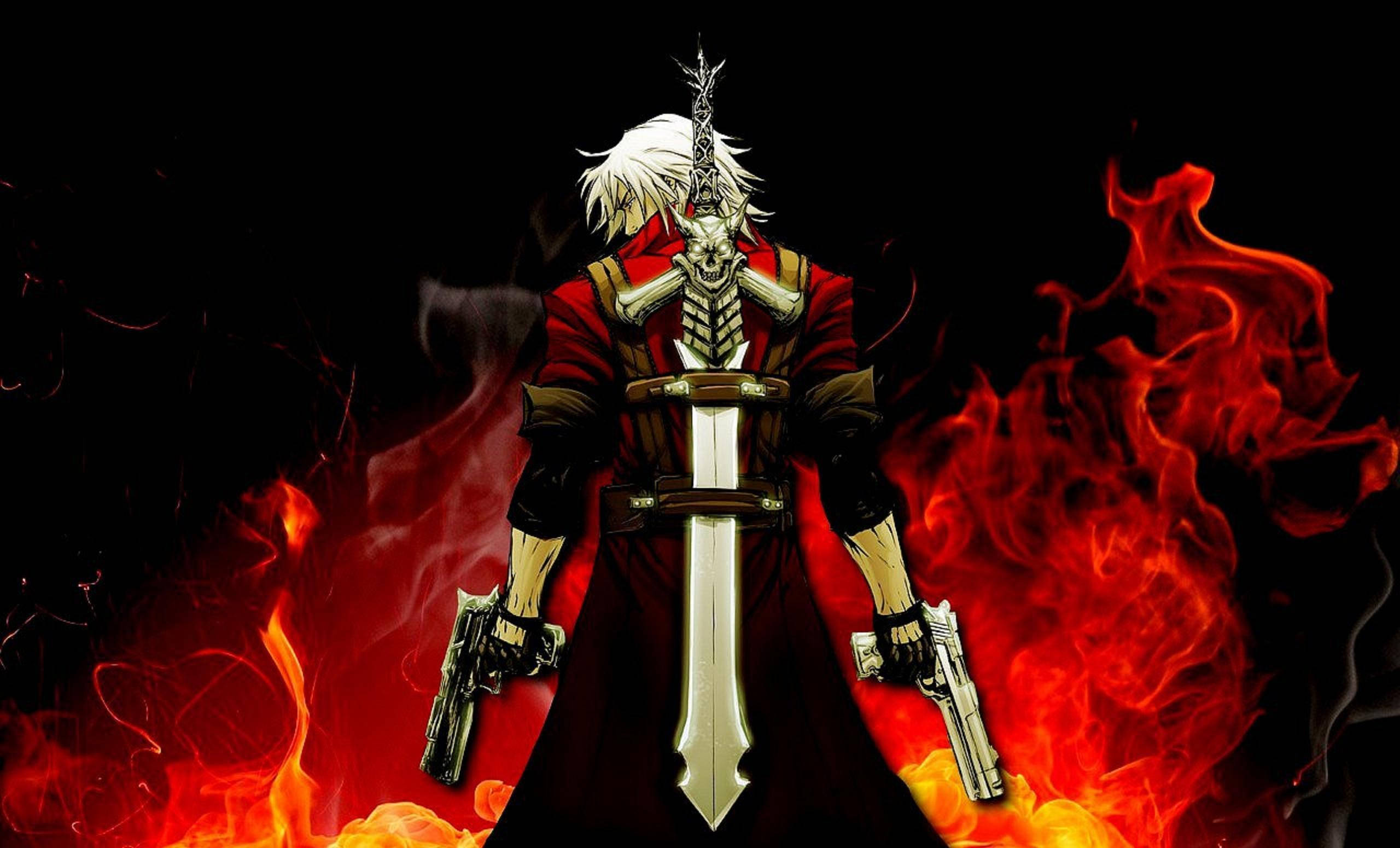 Demon Slayer Guns And Sword Background