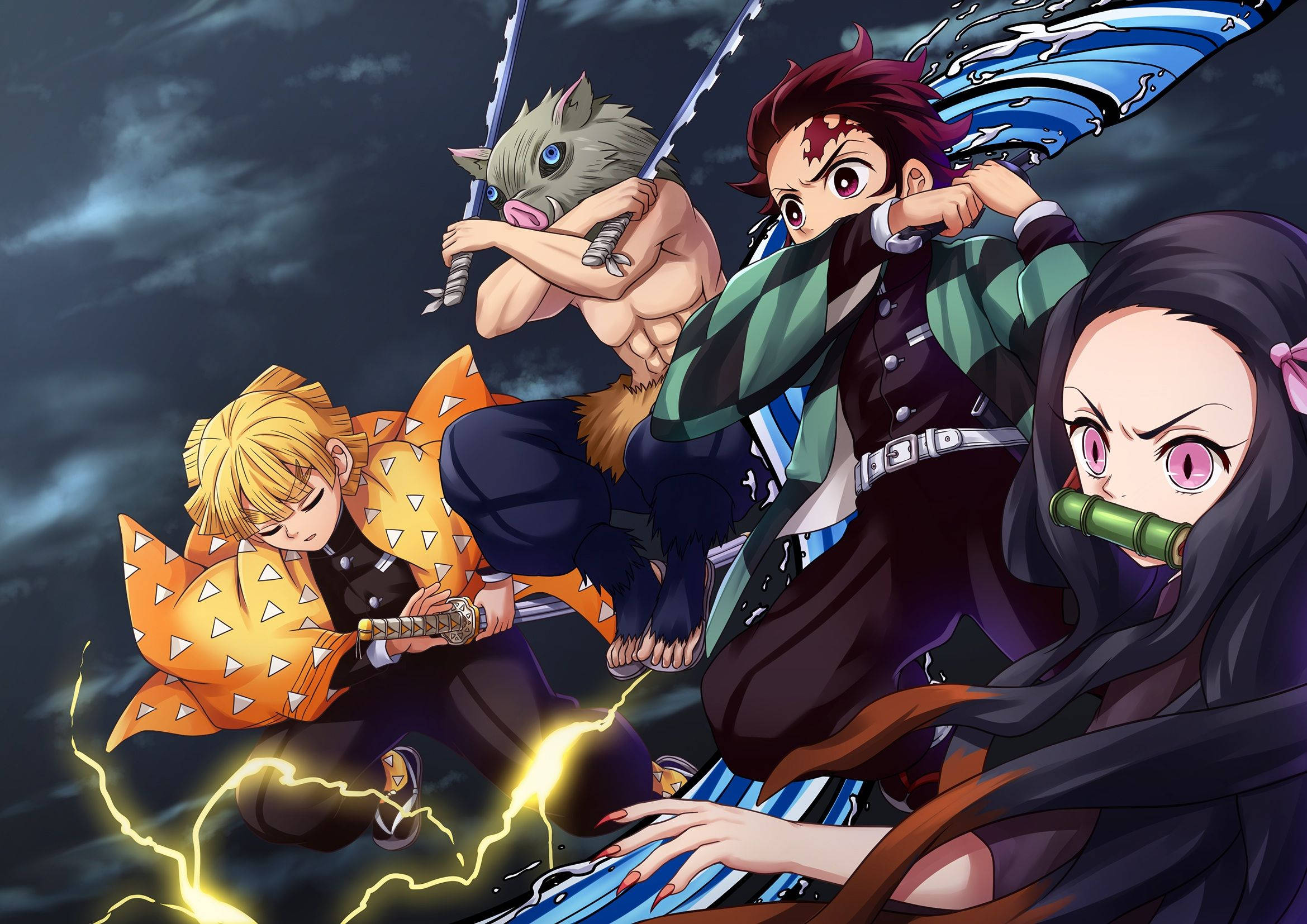 Demon Slayer, Tanjiro And Others Background