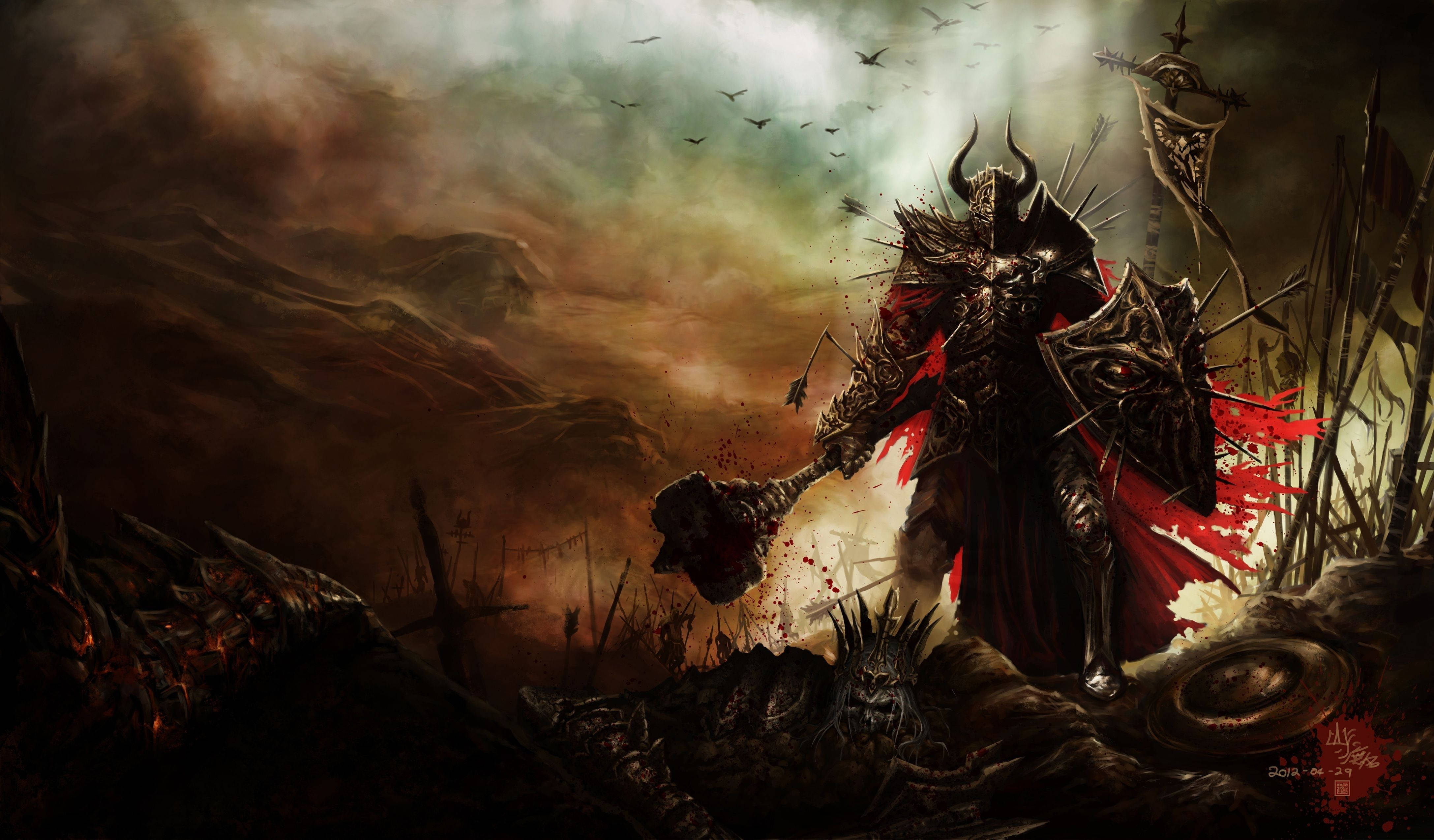Demon Slayer Warrior Diablo Iii Background