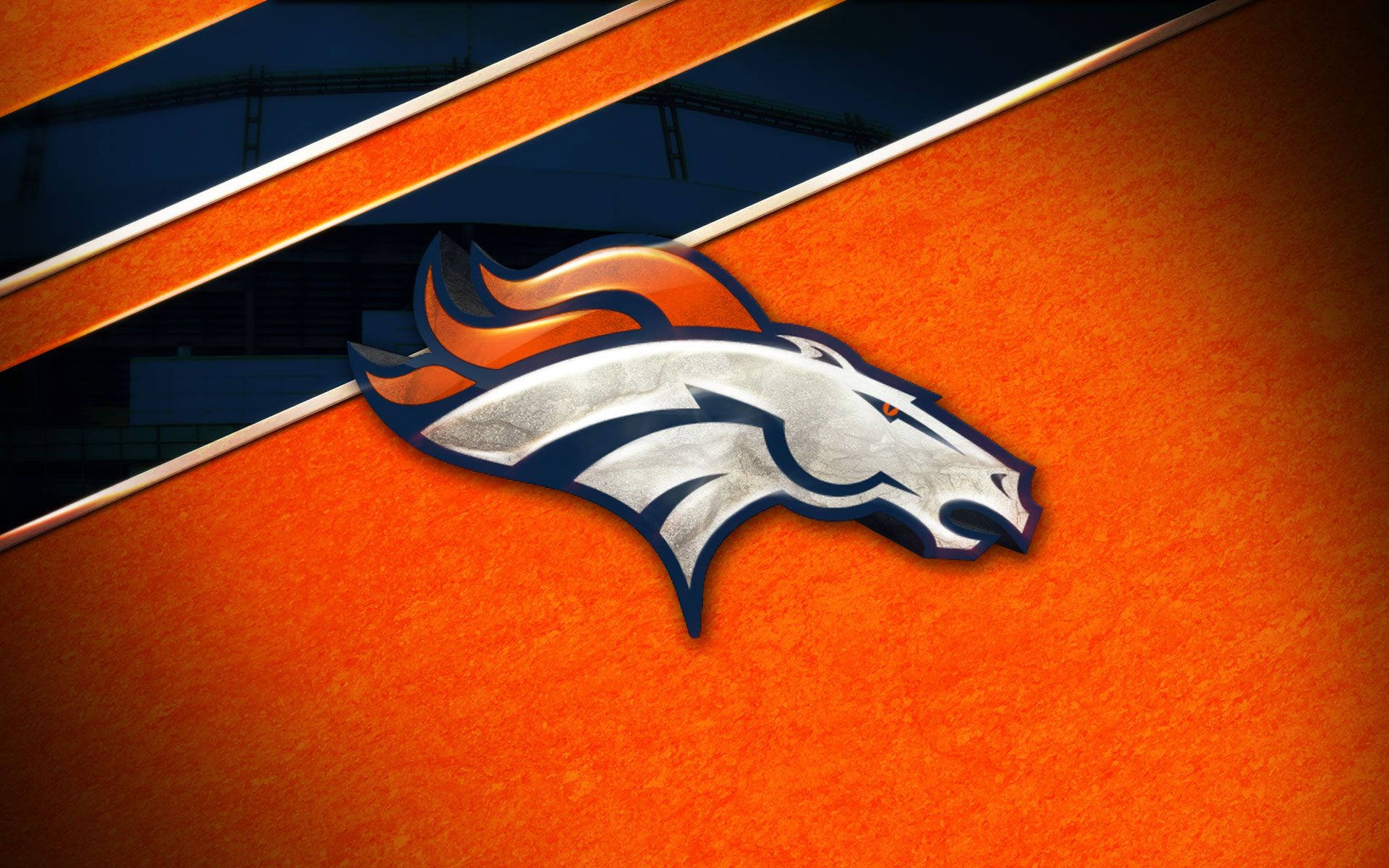 Denver Broncos Orange With Blue Stripes Background