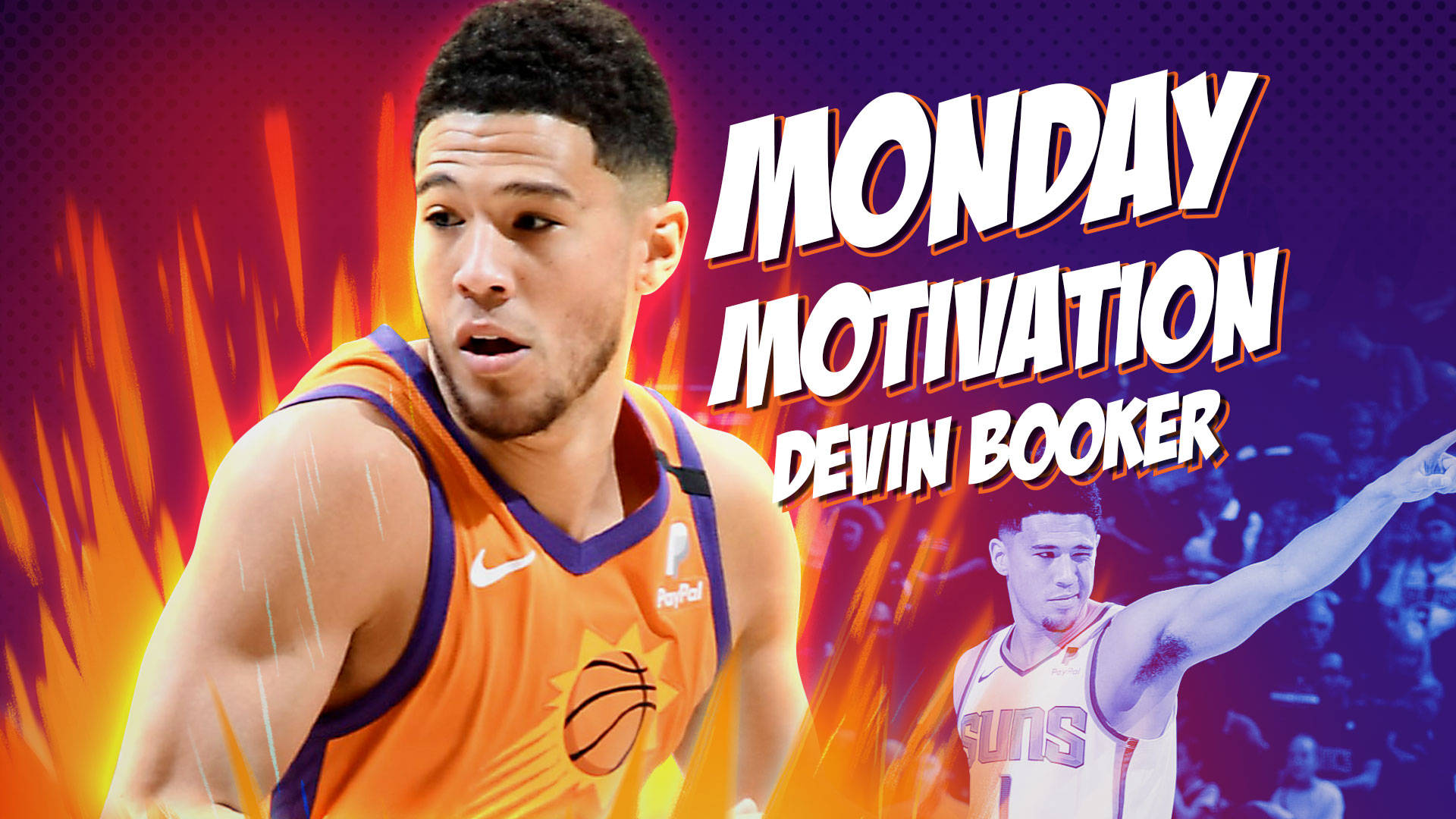 Download Devin Booker Dribbling Ball On Court Wallpaper 