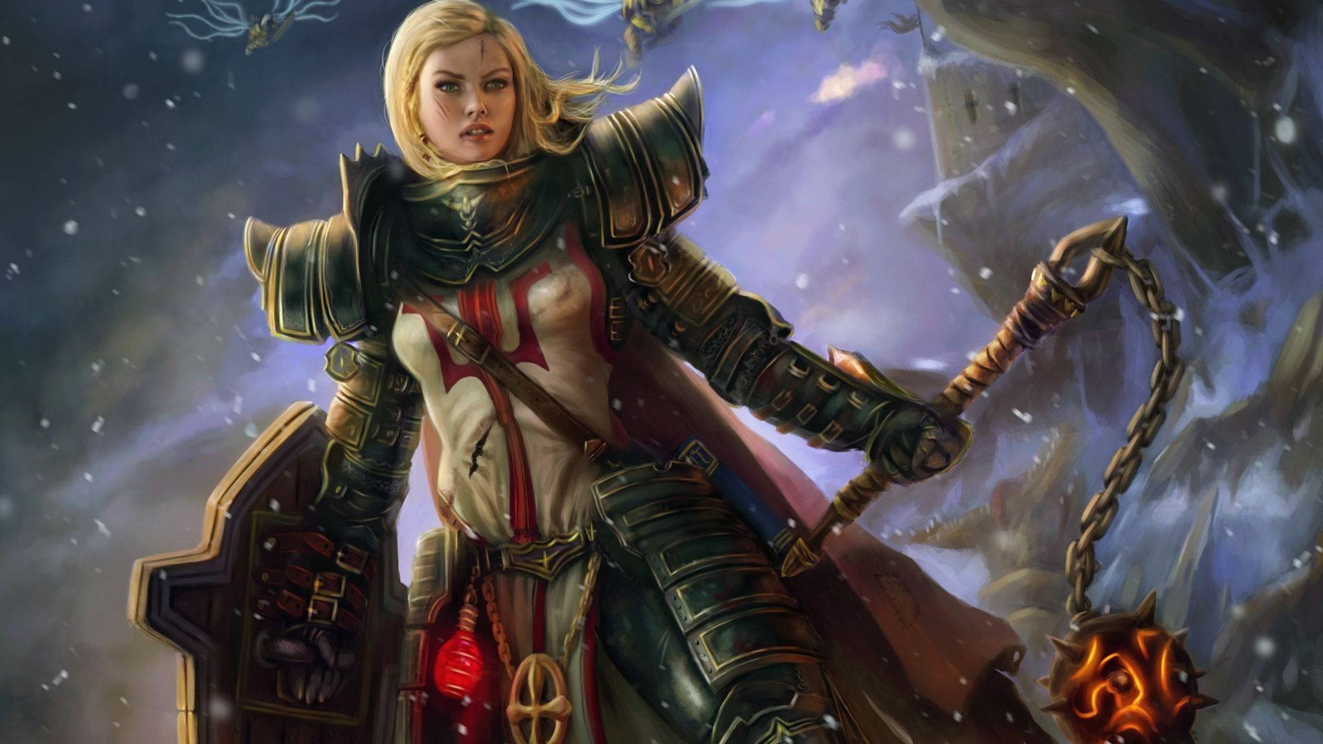 Diablo 3 Female Crusader Background