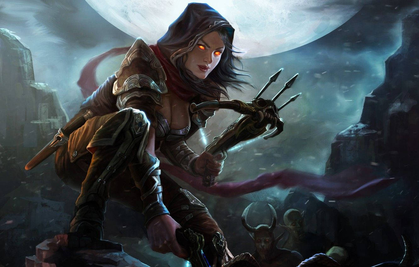 Diablo 3 Female Demon Hunter Background