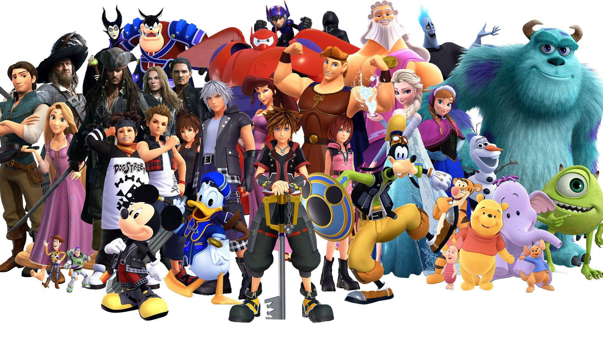 Disney Pixar Worlds And Kingdom Hearts 3 Background