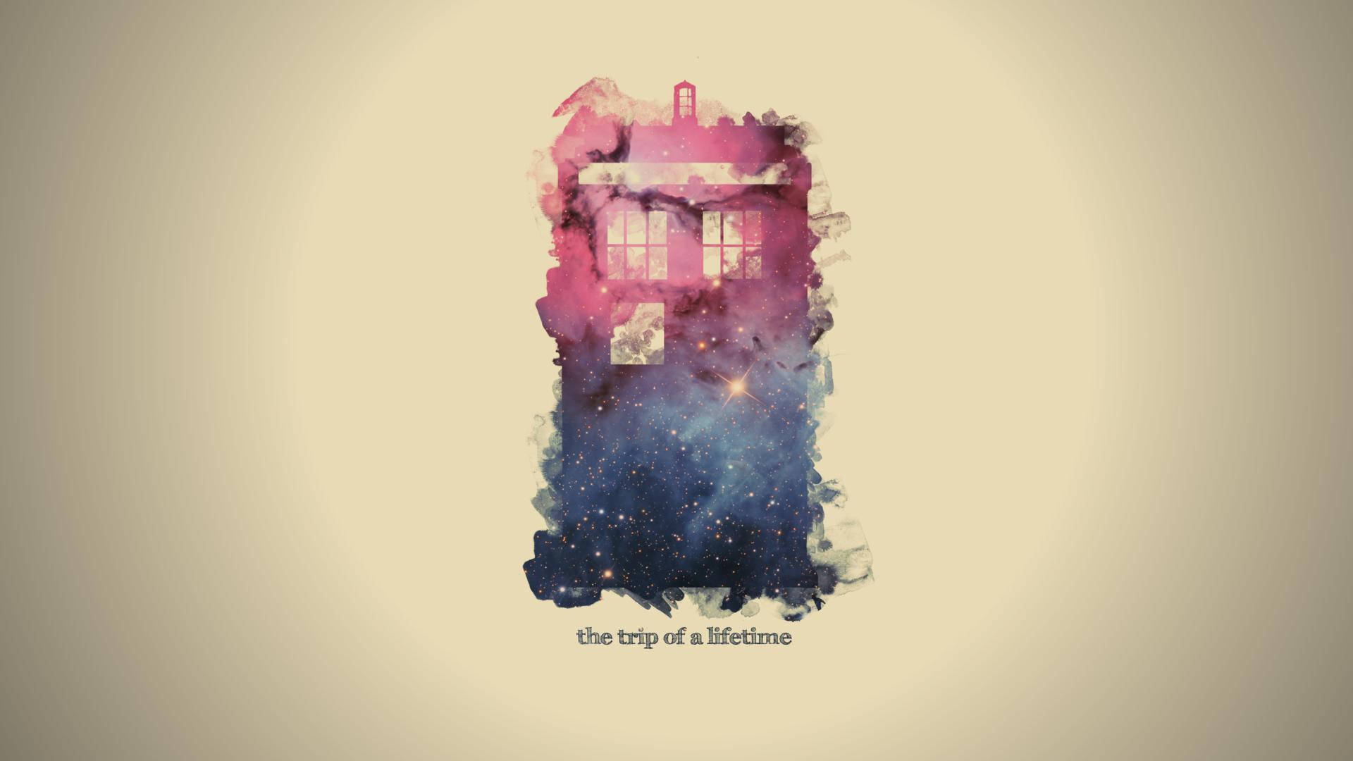 Doctor Who Tardis Pink Blue Artwork Background