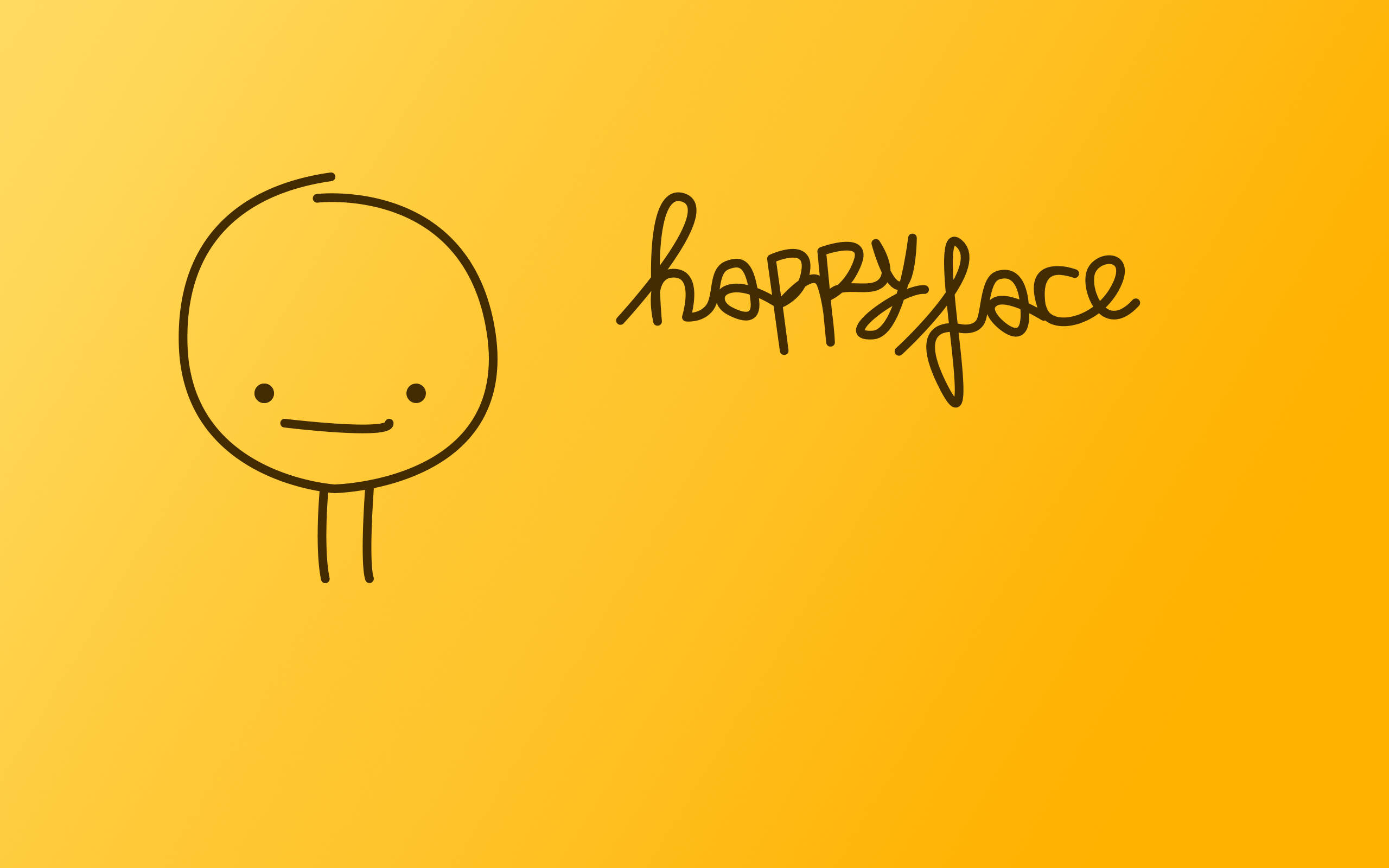 Doodled Happy Face In Yellow Background