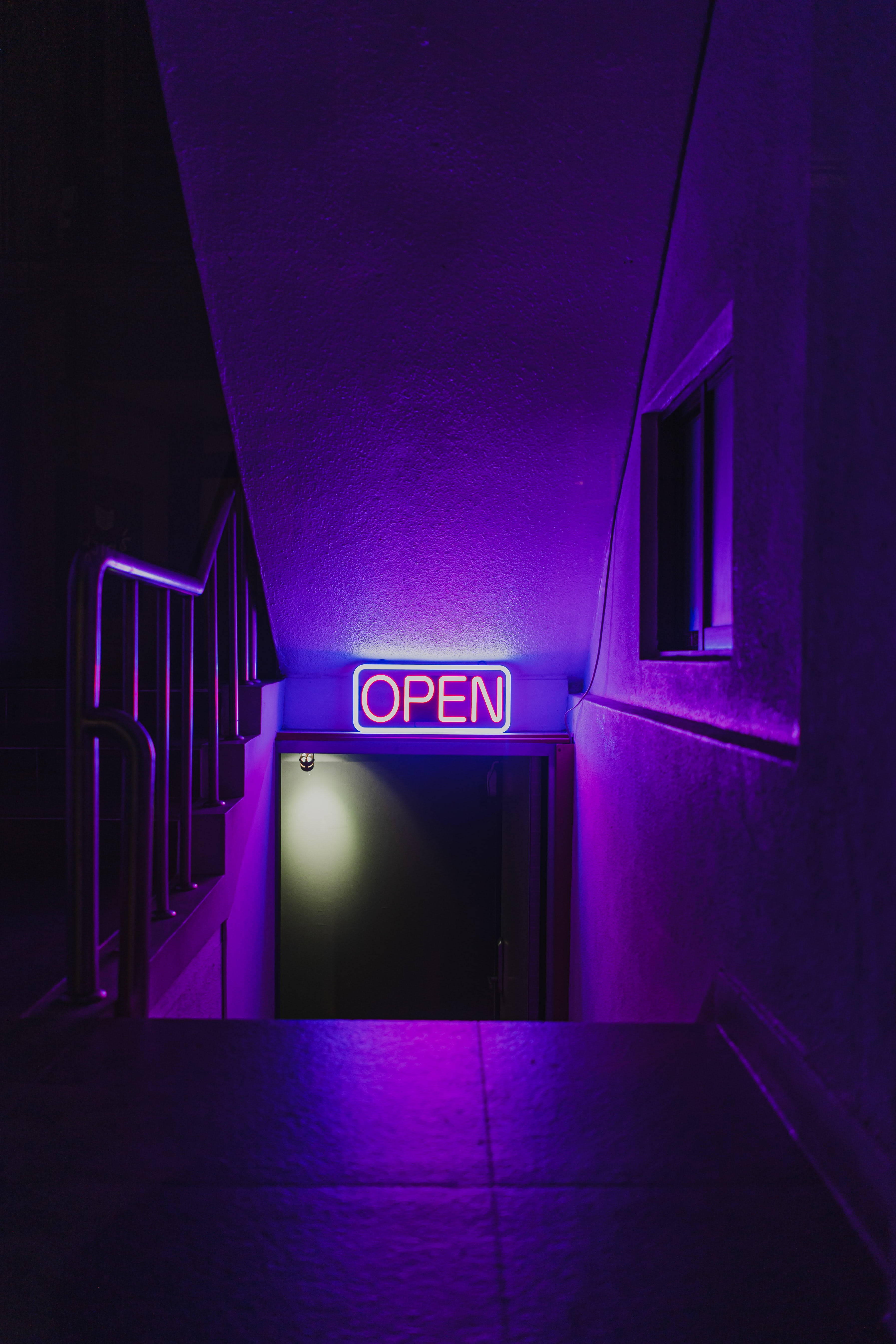 Download Door Neon Dark Purple Iphone Wallpaper