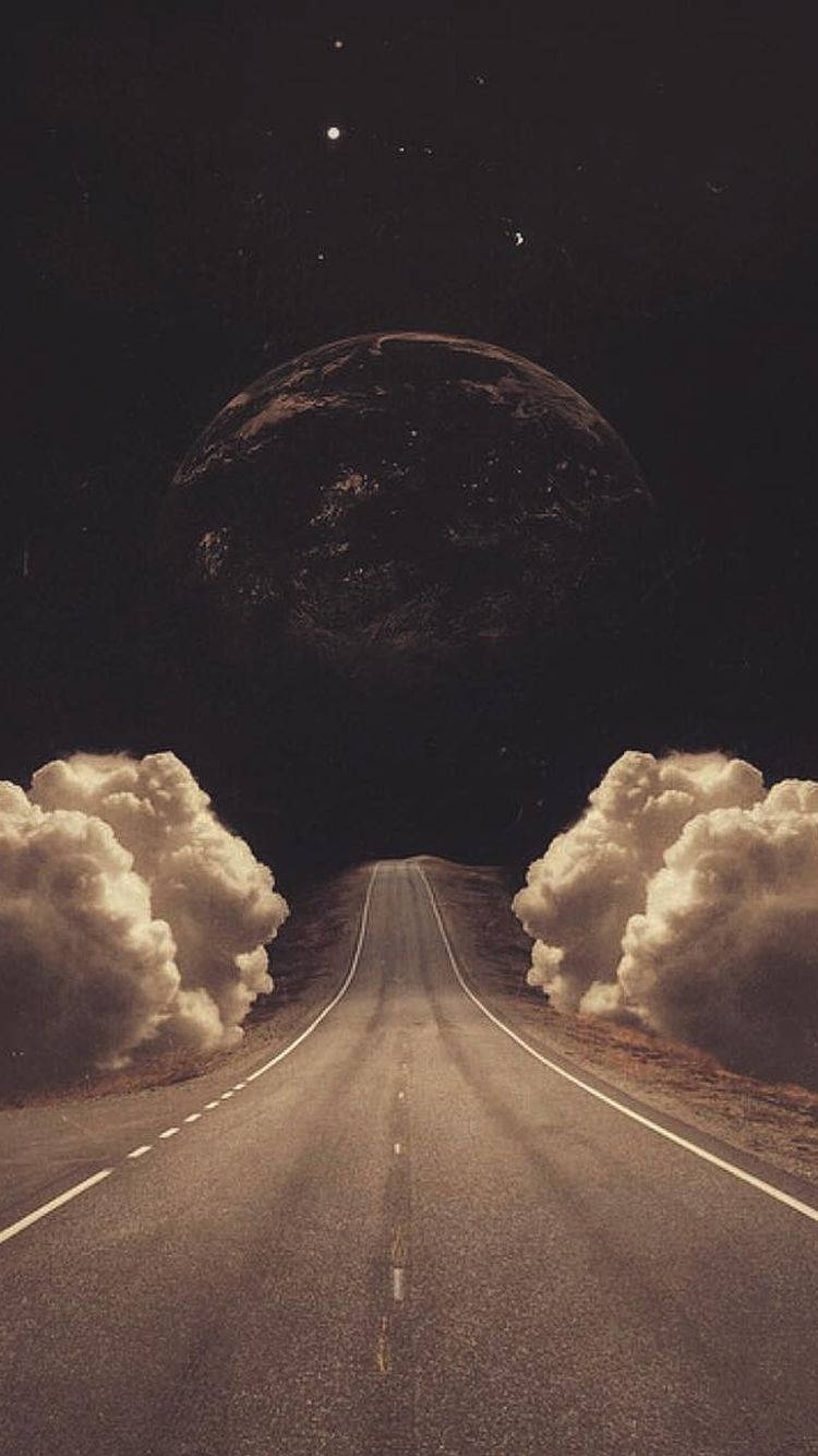 Earth At End Of The Road Iphone Background
