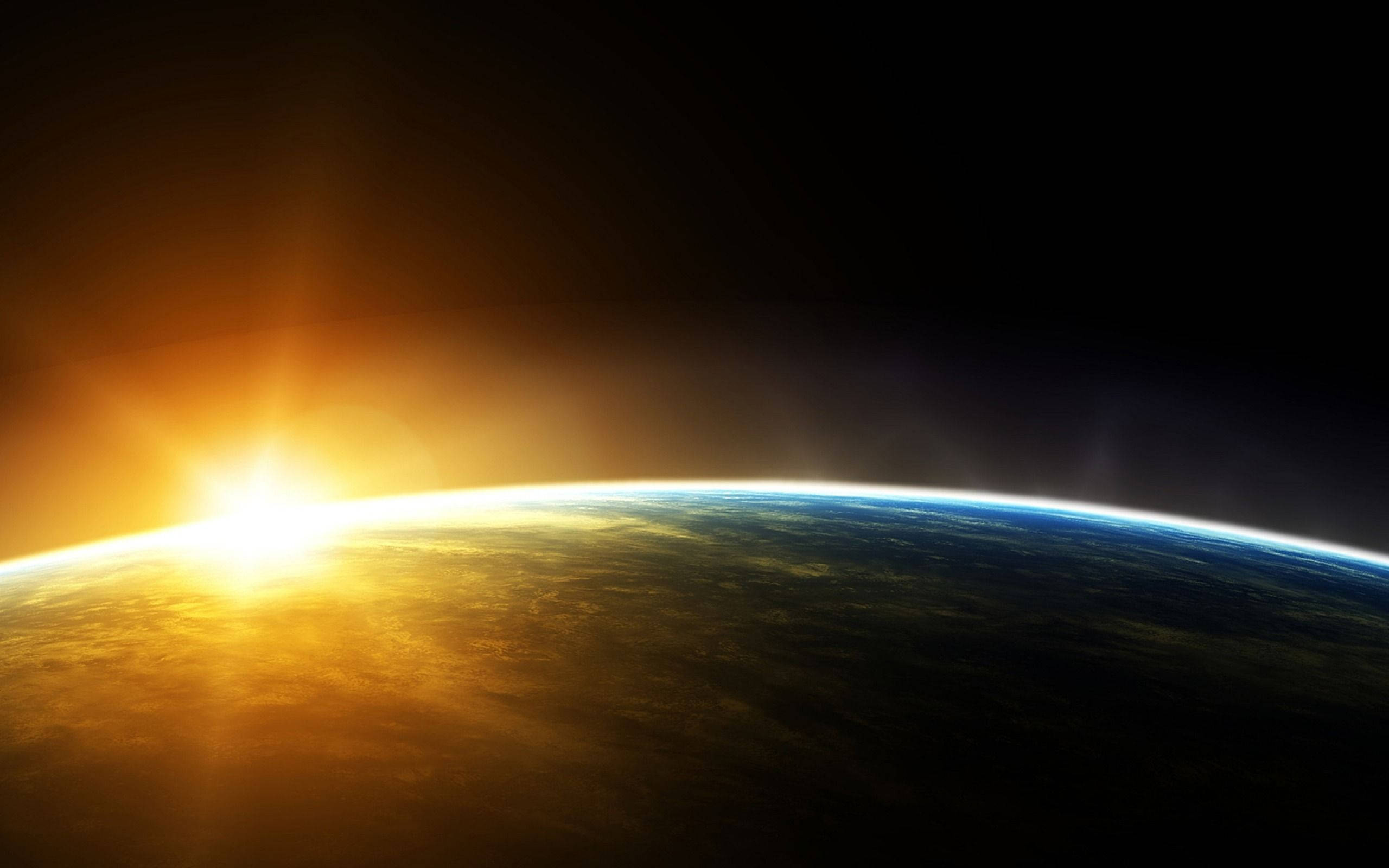 Earth Sunrise From Space Background