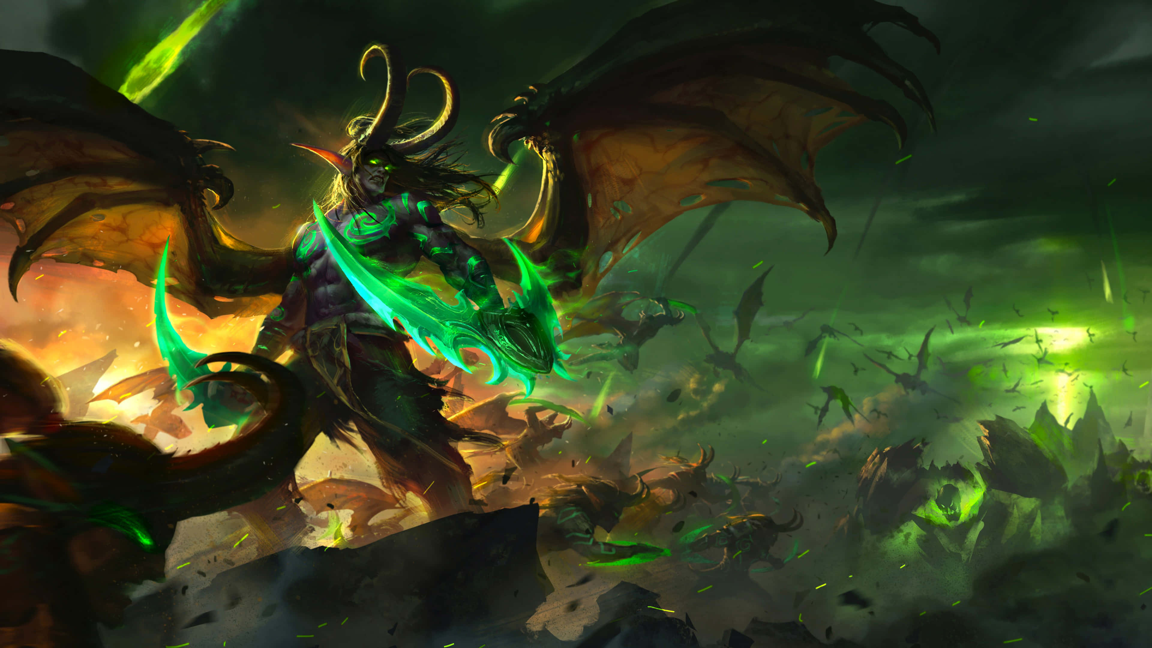 Download Epic Portrait Of Illidan Stormrage Wallpaper | Wallpapers.com