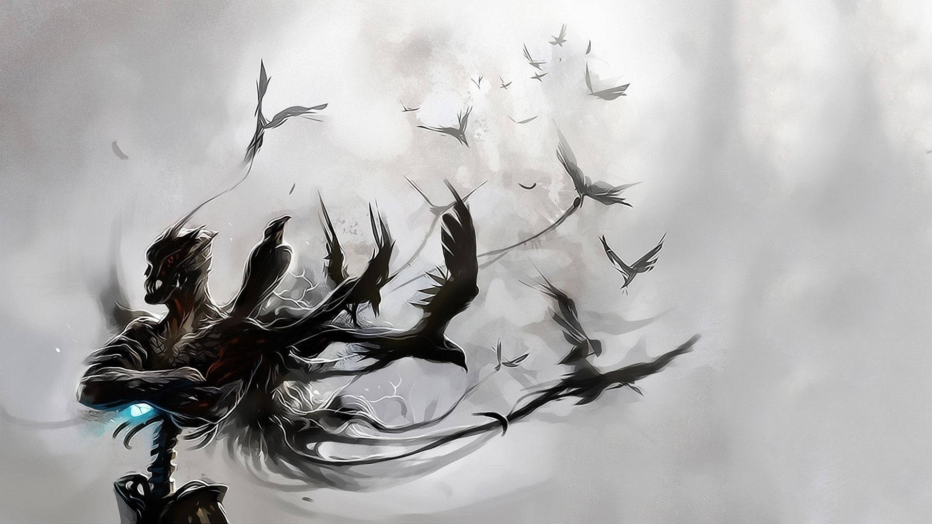 Epic Raven Man Artwork Background