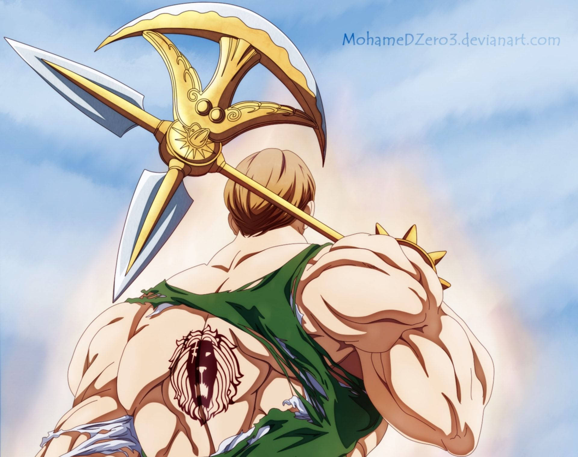 Escanor With Big Muscles Background