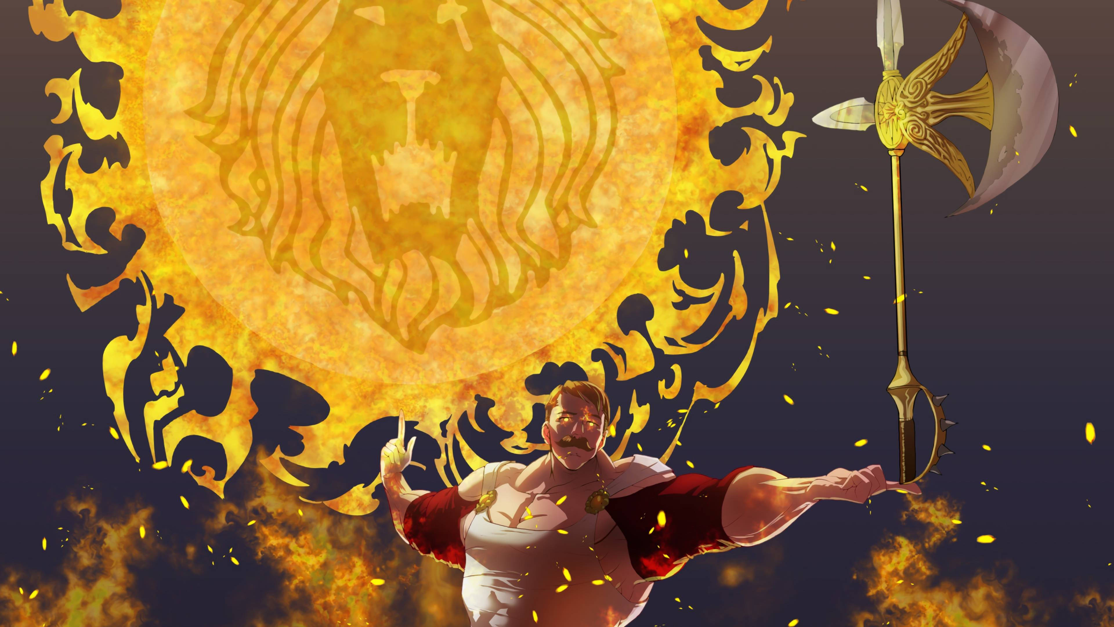 Escanor With Huge Sun Background