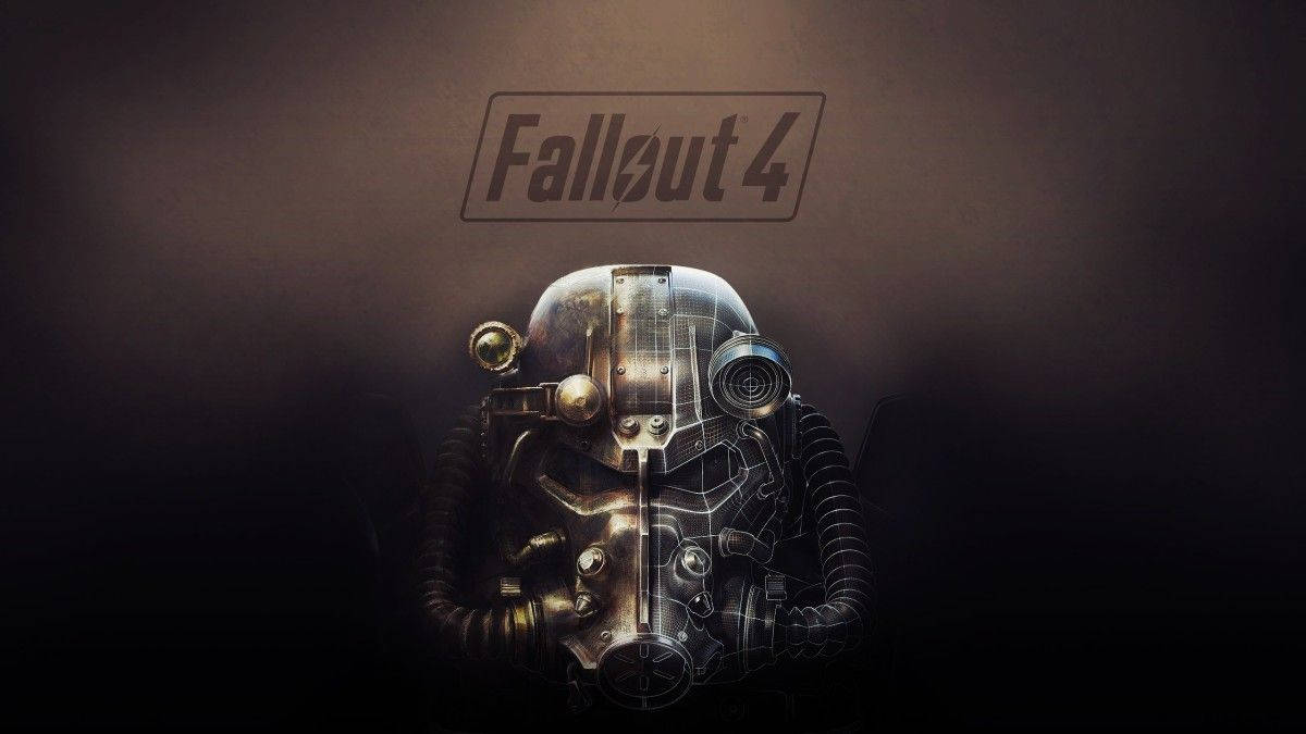 Fallout 4 Dark Logo With Helmet Background