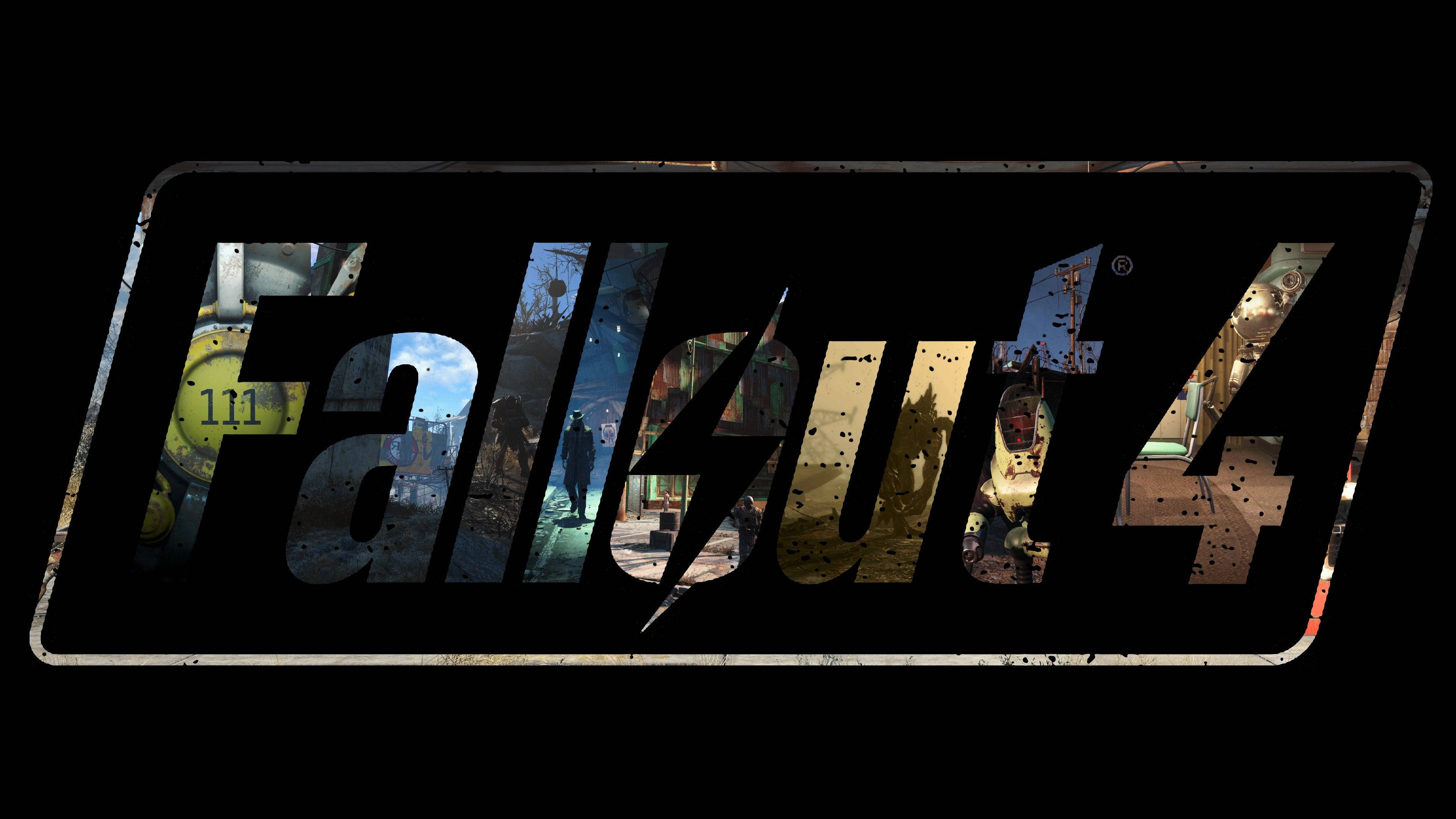 Fallout 4 Logo Black Cutout Scenes Background