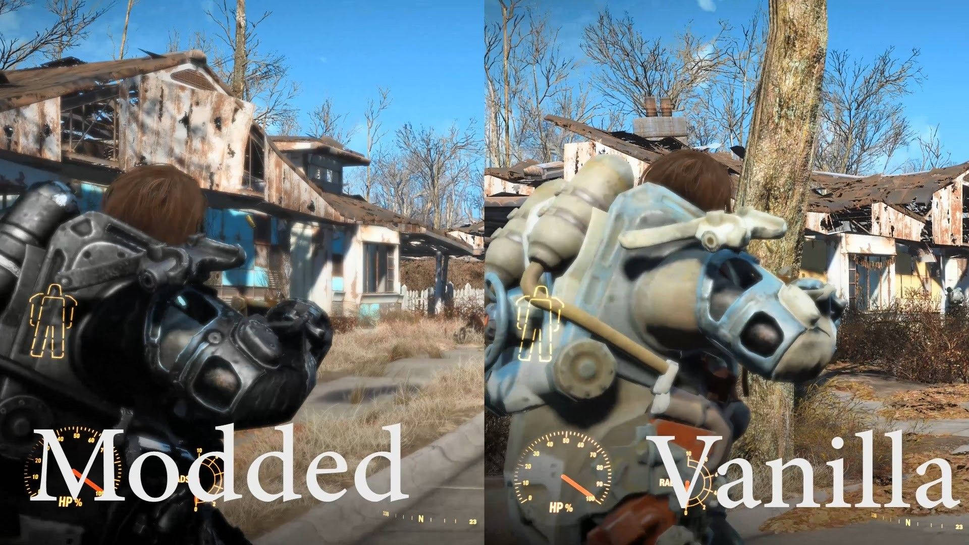 Fallout 4 Modded Vs Vanilla Power Armor Background