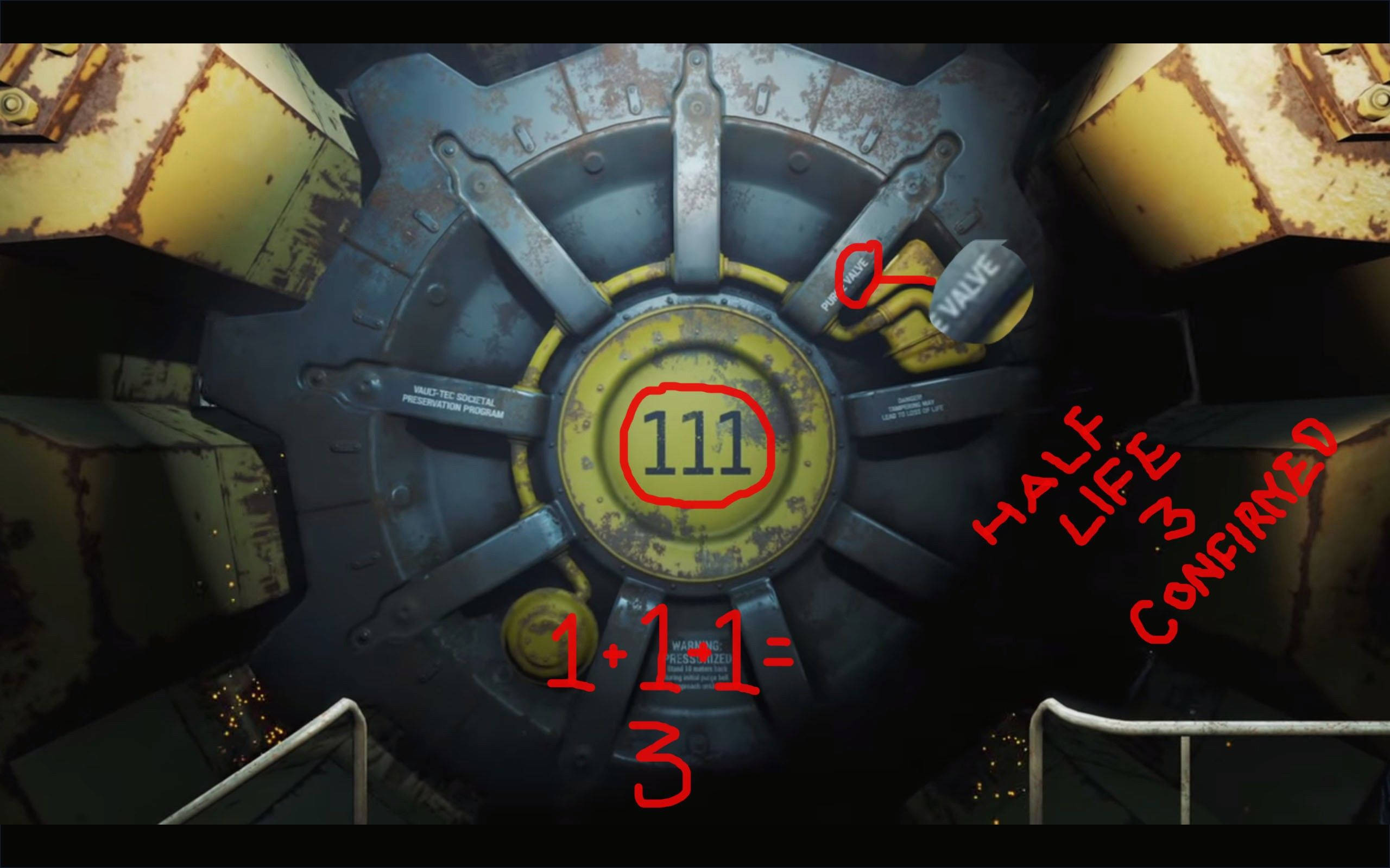 Fallout 4 Vault 111 Door Decoded Background